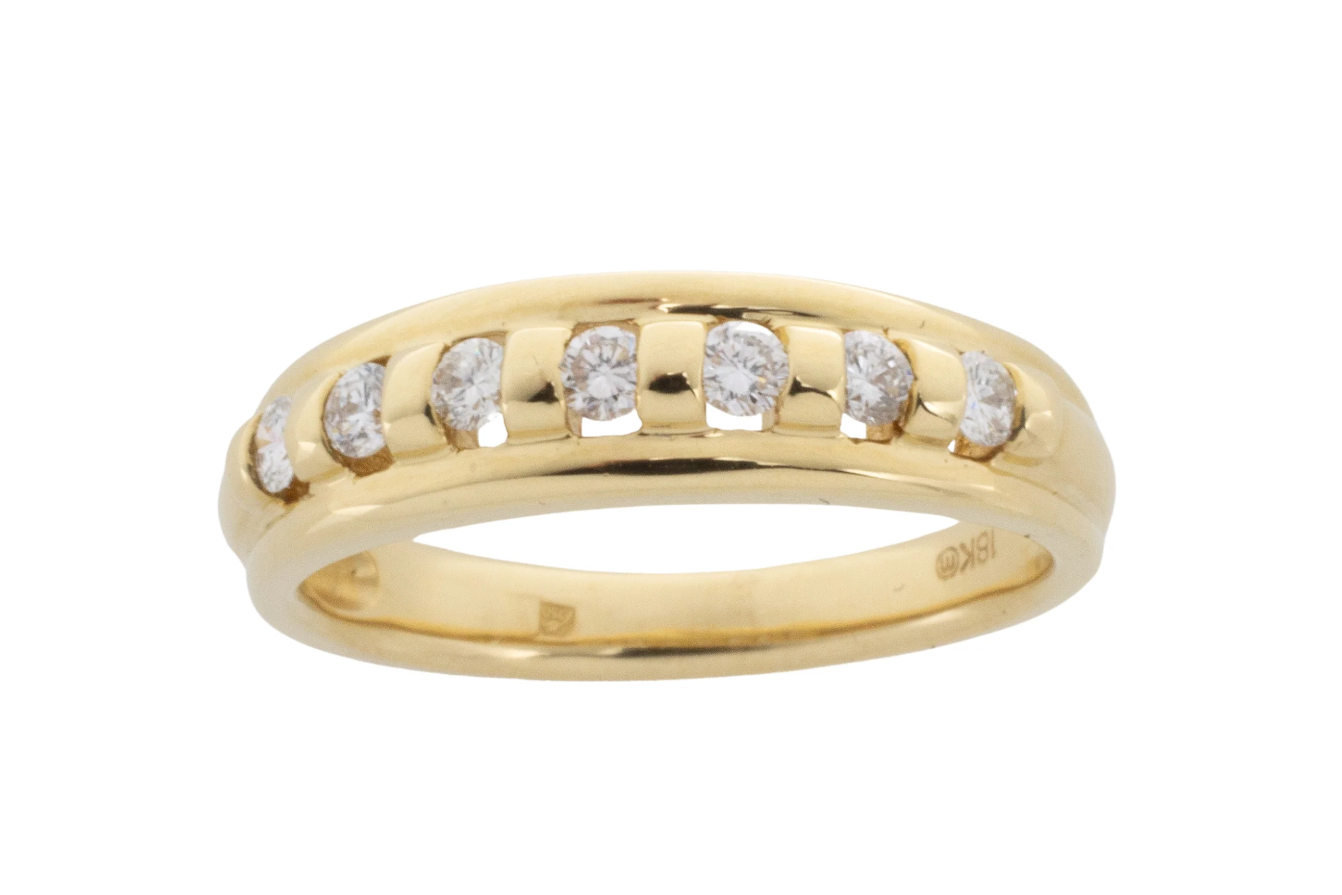 18 carat gold band with brilliant cut diamonds - Image 3