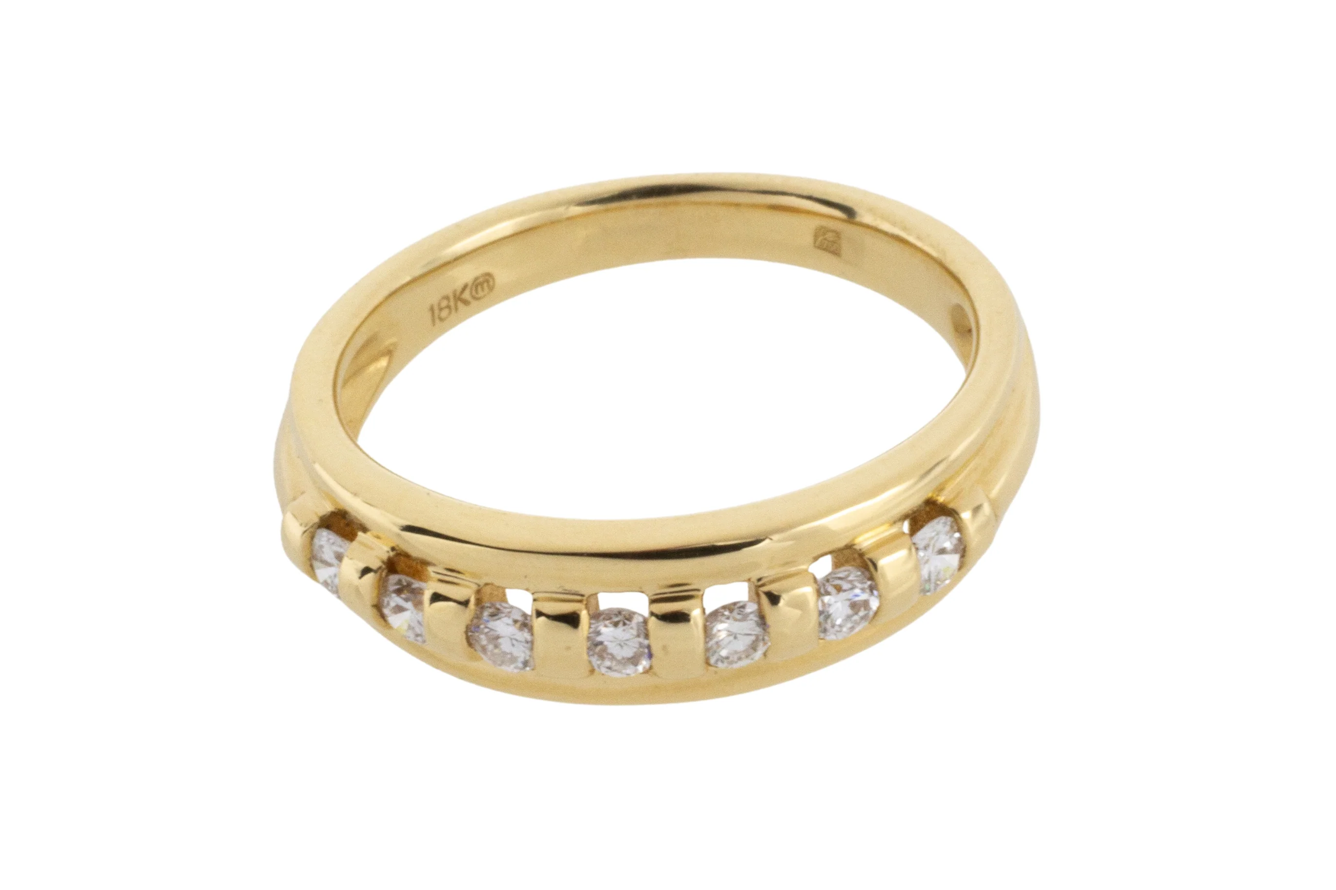 18 carat gold band with brilliant cut diamonds - Image 4