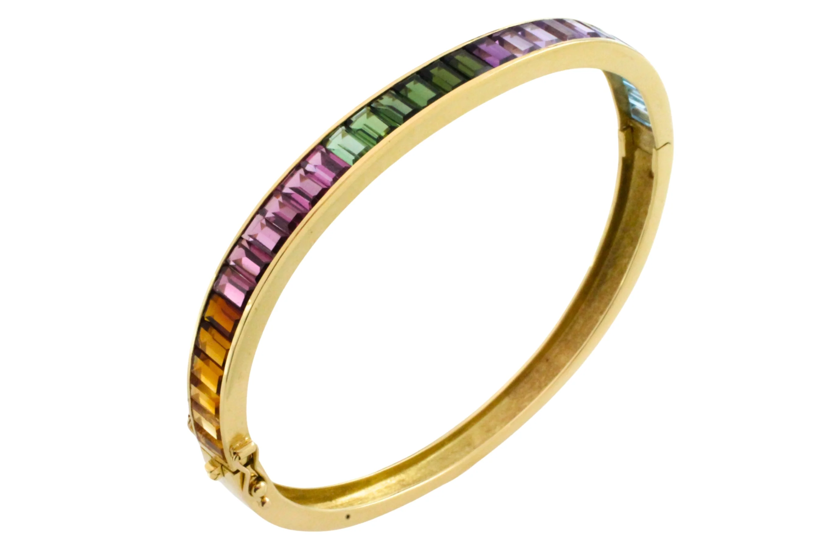 18 carat gold bracelet with citrine, garnet, tourmaline and blue topaz - Image 2
