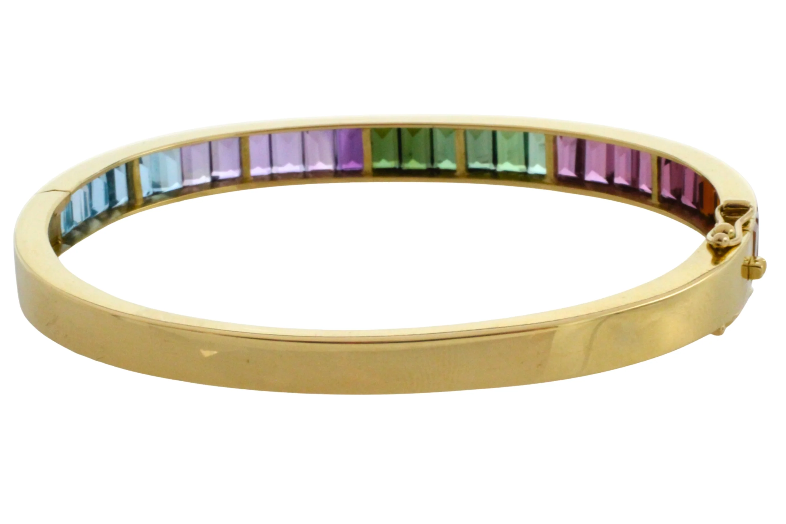 18 carat gold bracelet with citrine, garnet, tourmaline and blue topaz - Image 8