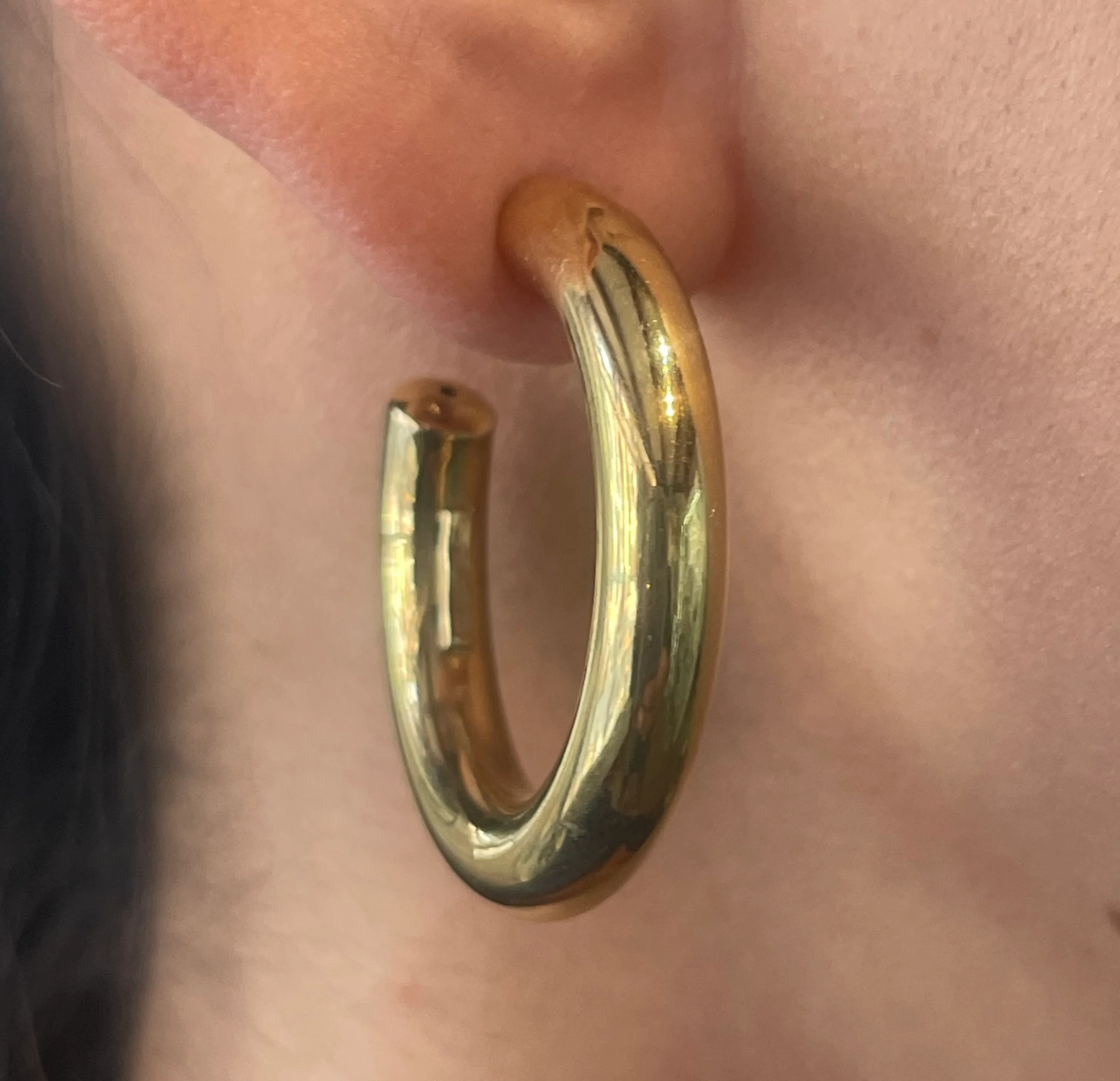 18 carat gold hoop earrings - Image 4