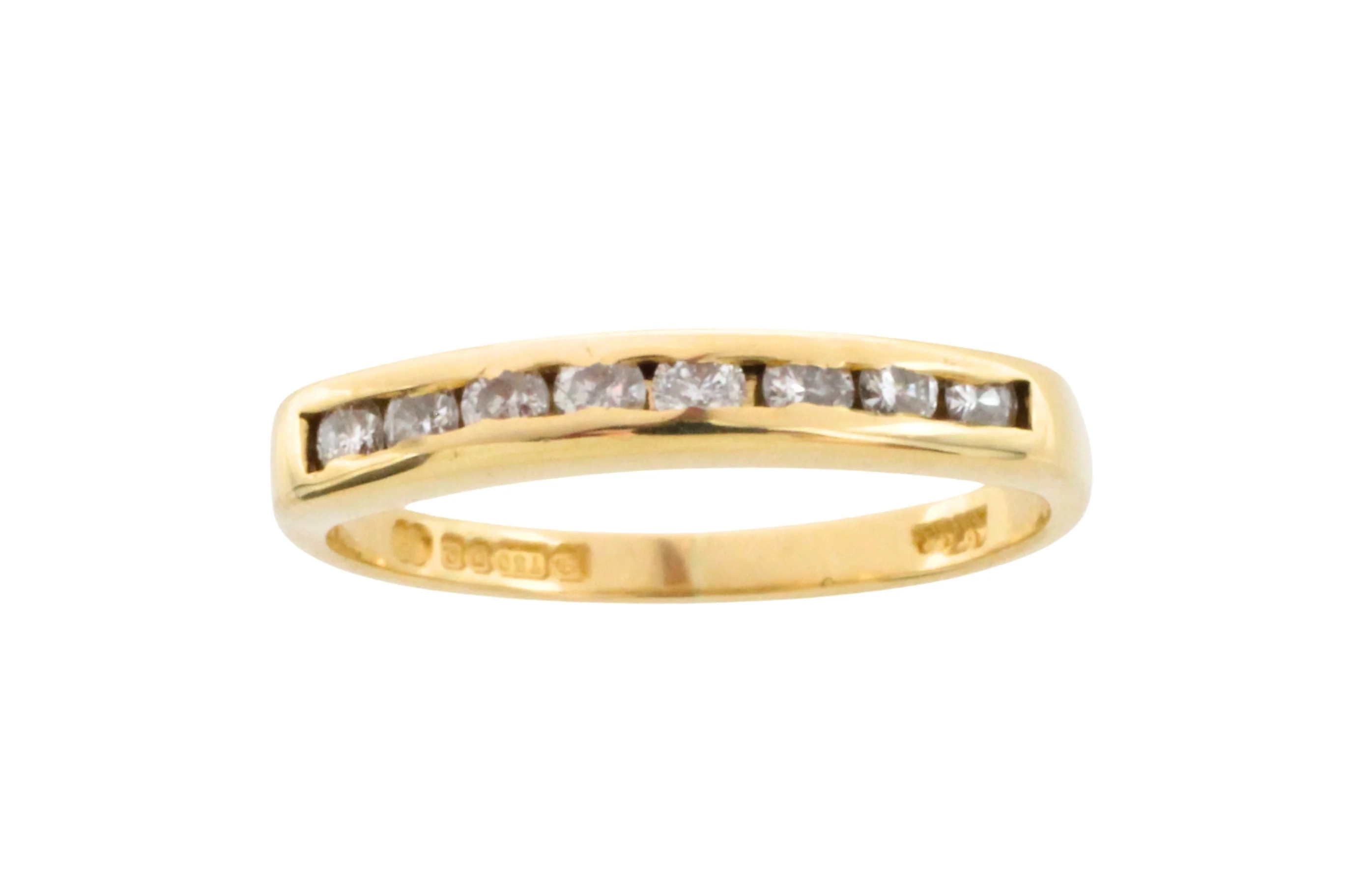 18 carat gold ring channel set with diamonds - Image 4