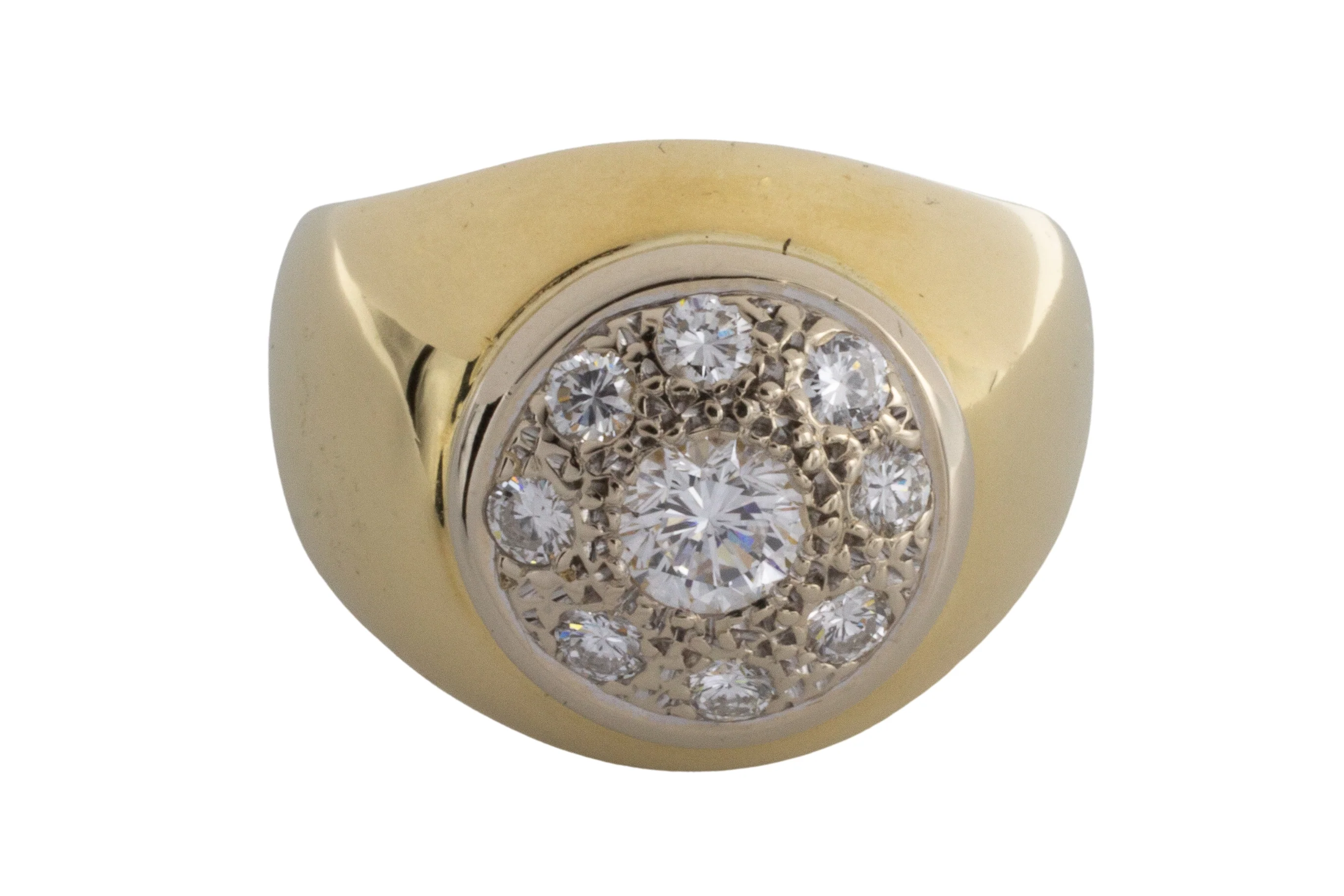 18 carat white and yellow gold diamond ring