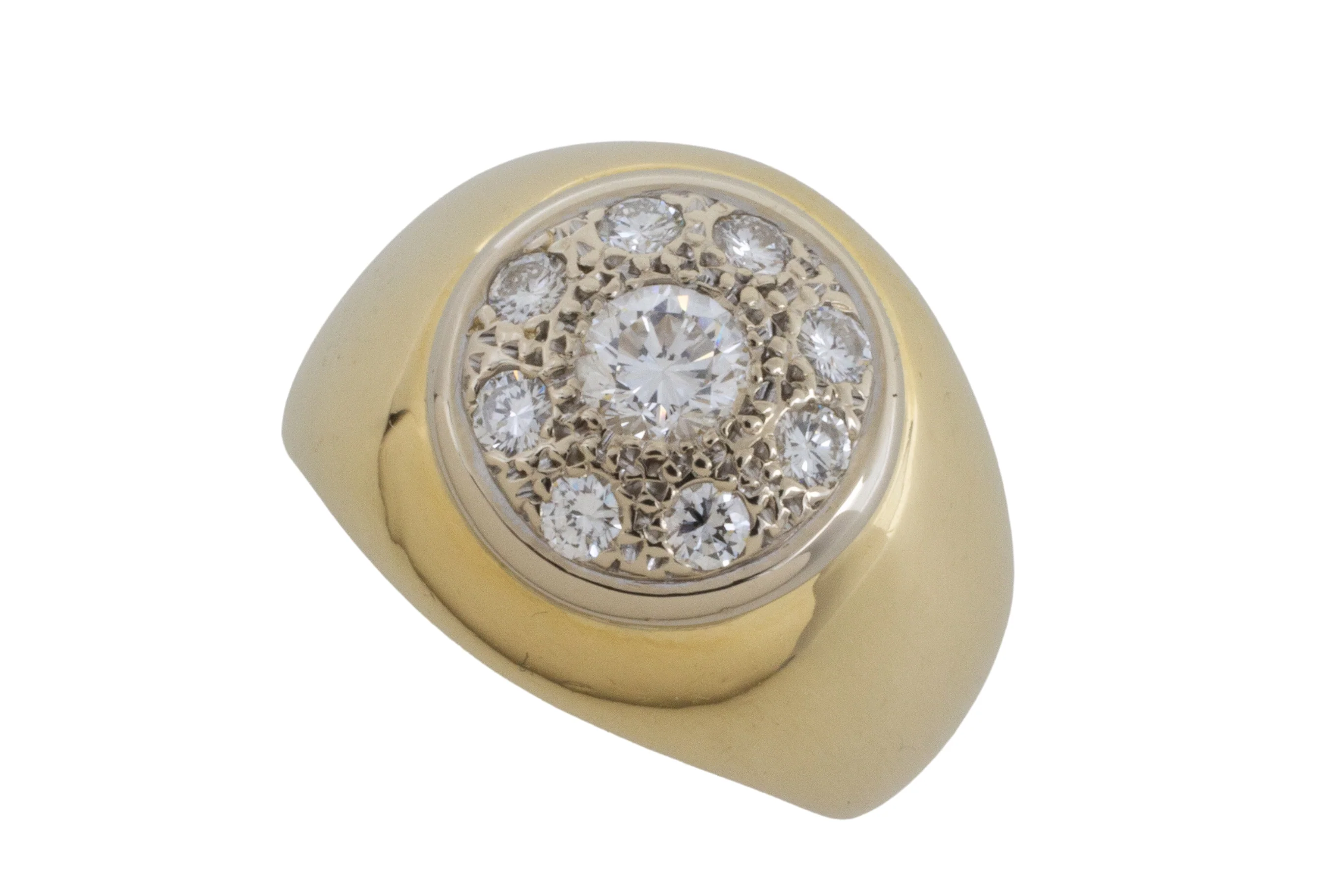 18 carat white and yellow gold diamond ring - Image 2