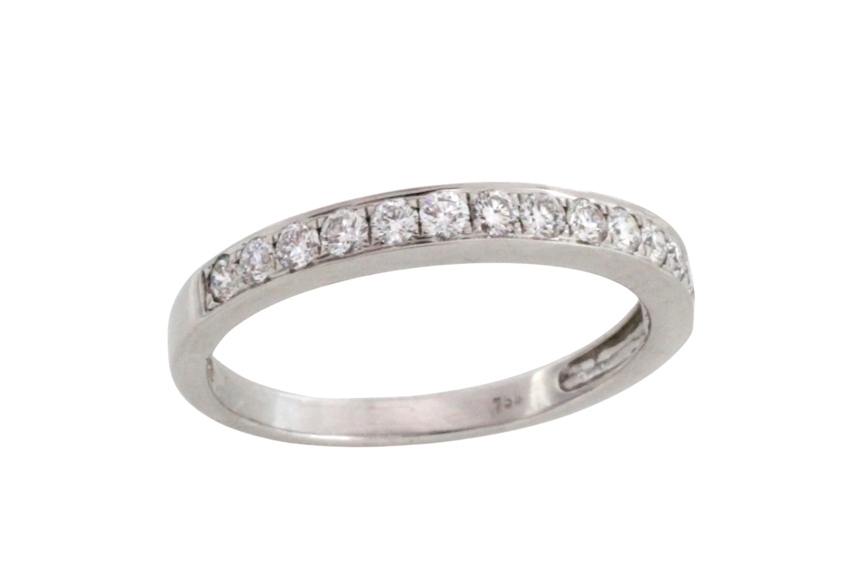 18 carat white gold band with diamonds - Image 3