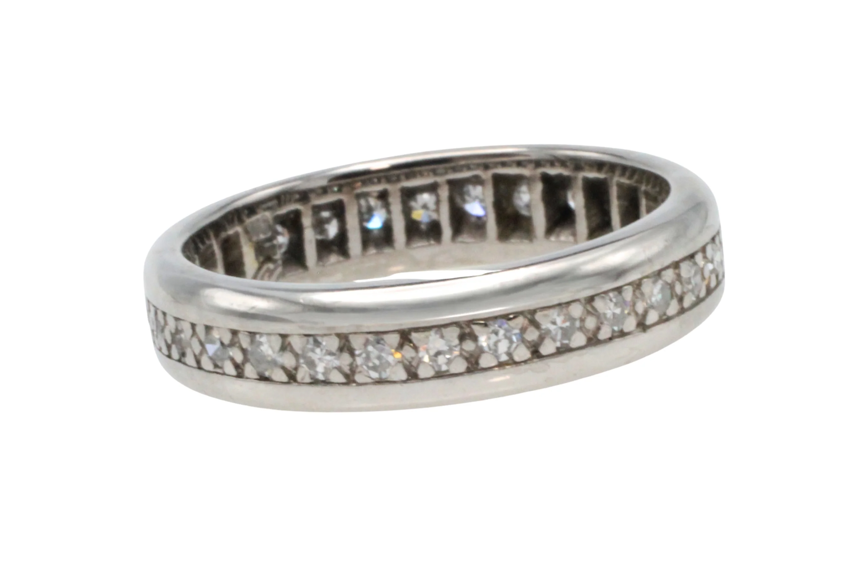 18 carat white gold eternity band with diamonds