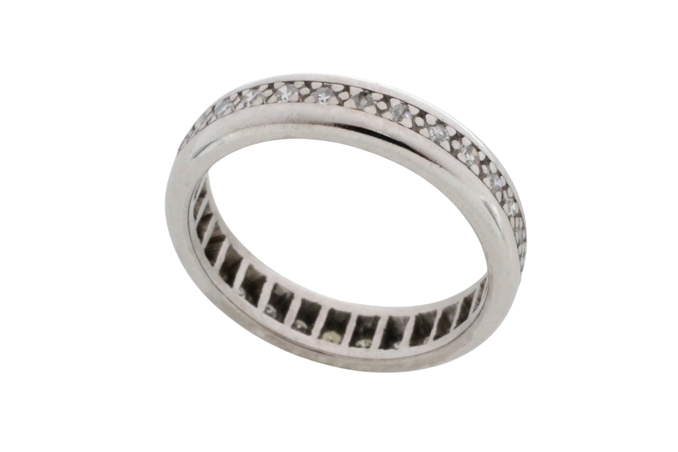 18 carat white gold eternity band with diamonds - Image 2