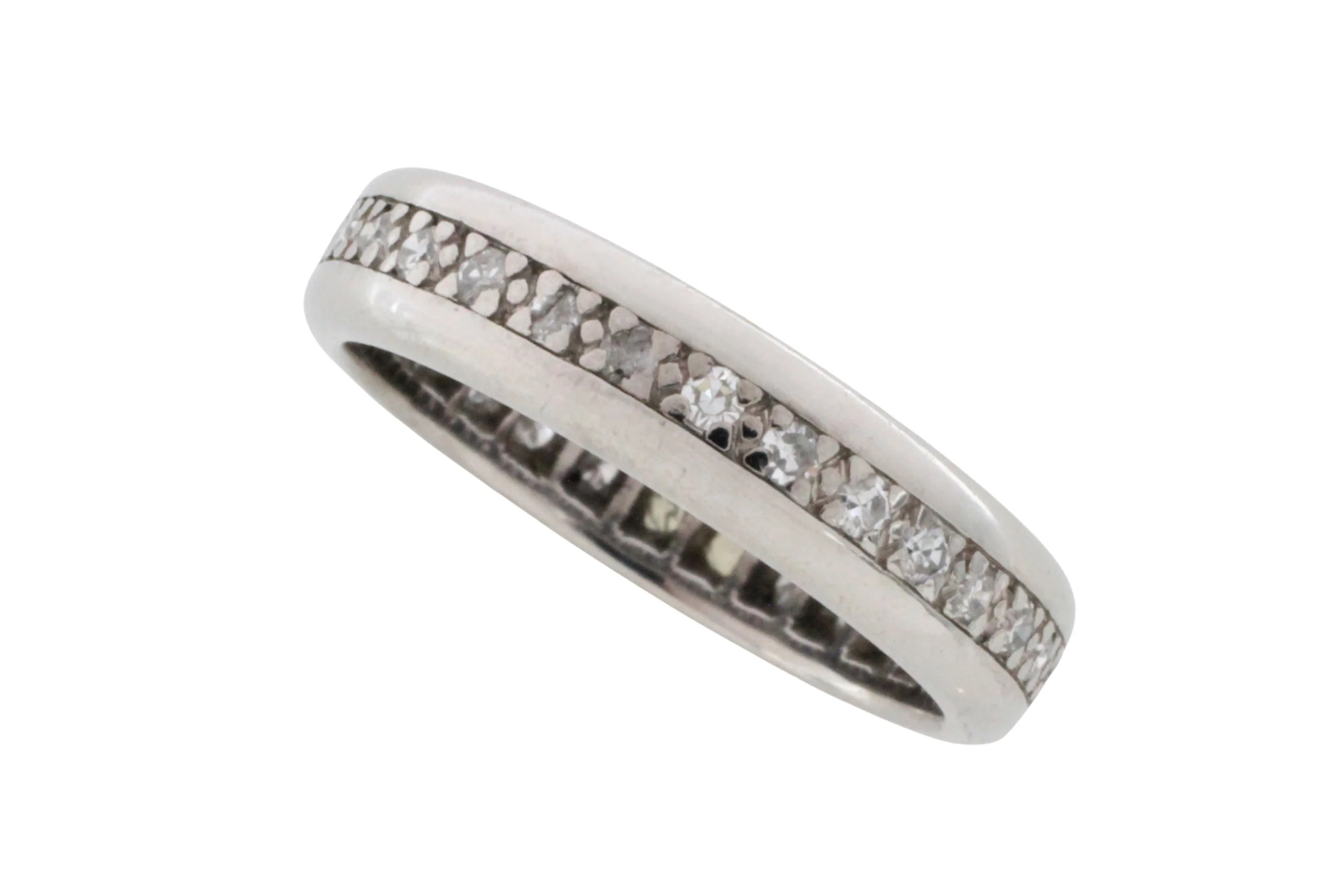 18 carat white gold eternity band with diamonds - Image 3