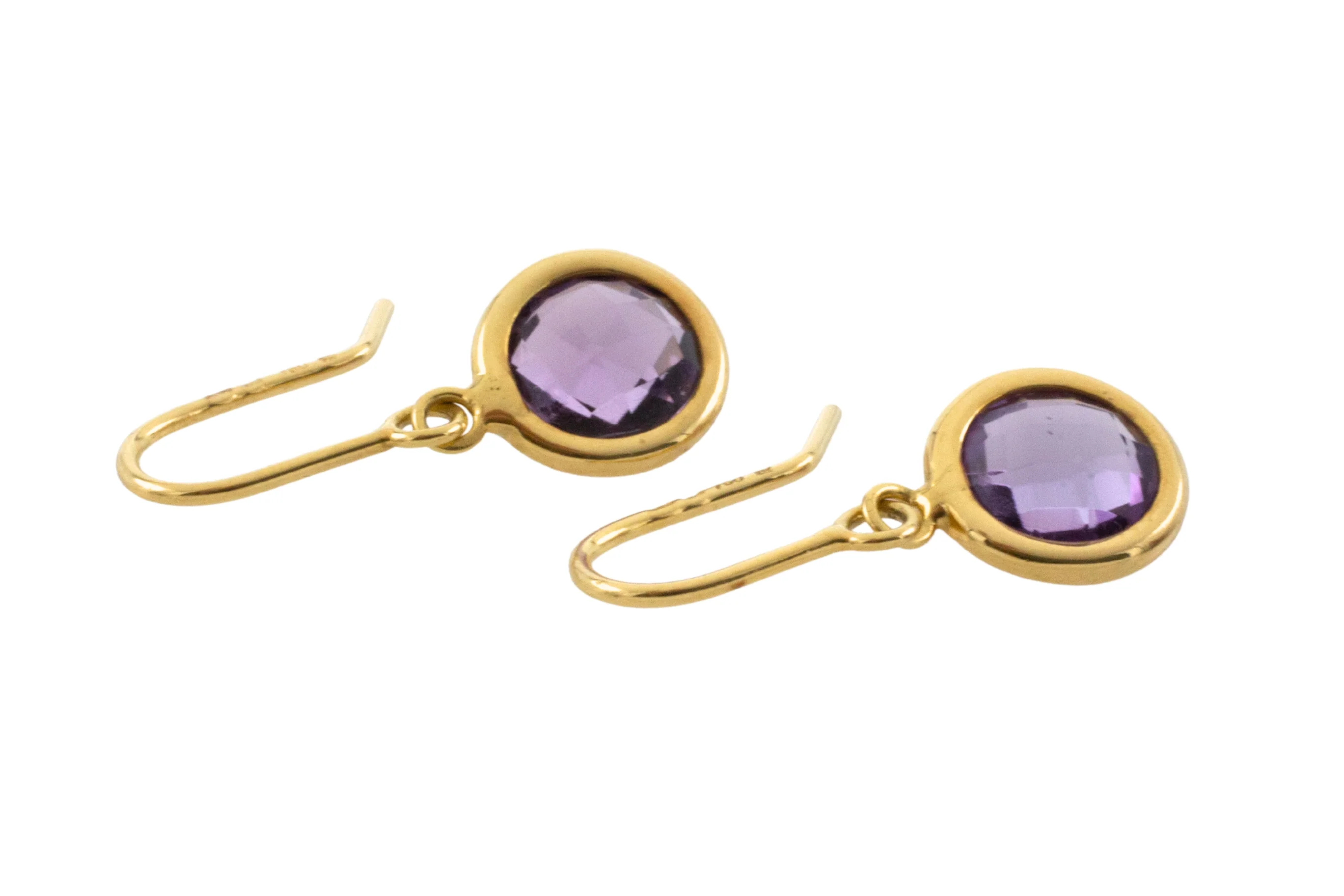 Amethyst pendant earrings in 18 carat gold - Image 3