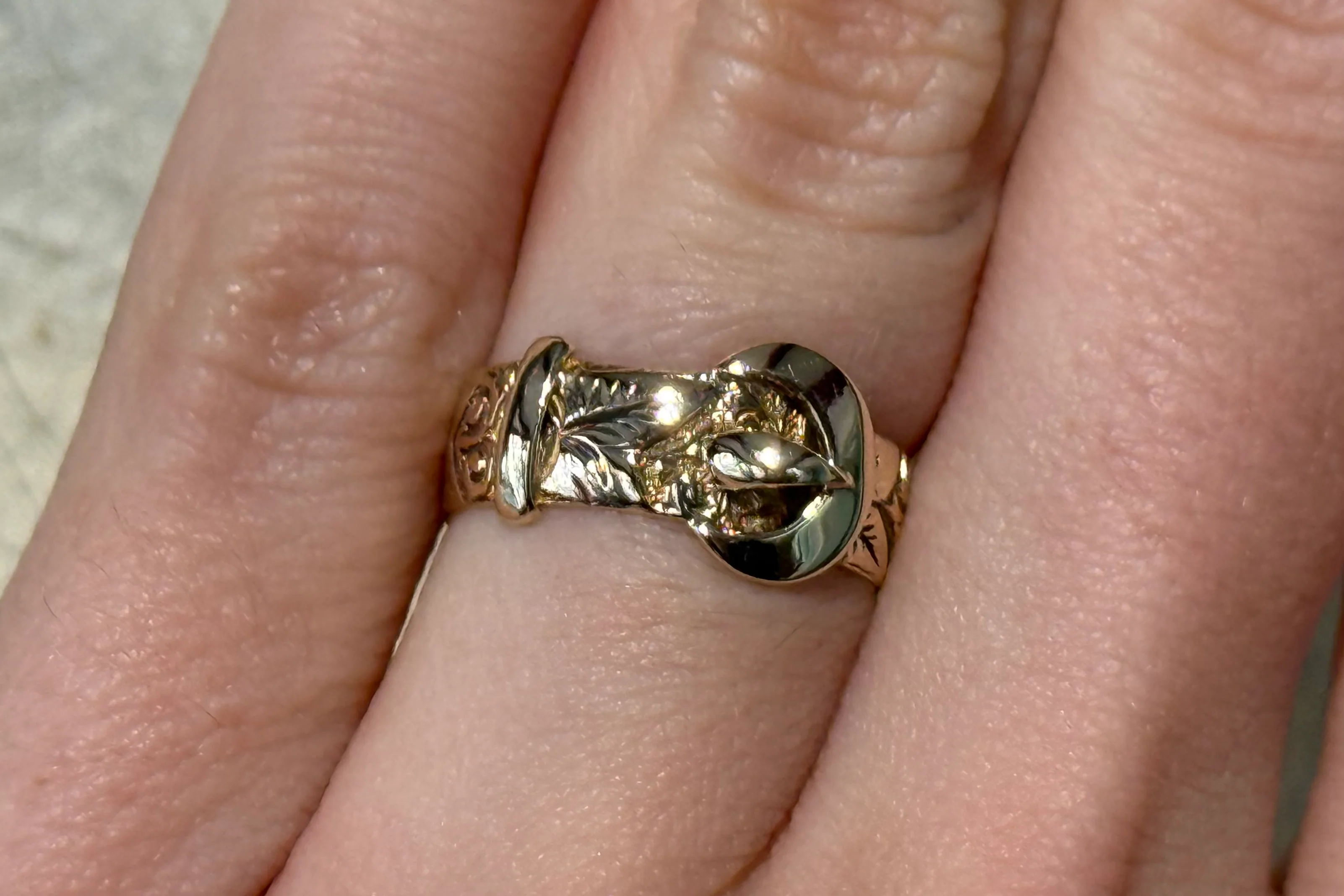 Antique buckle ring from 1914 - Image 7