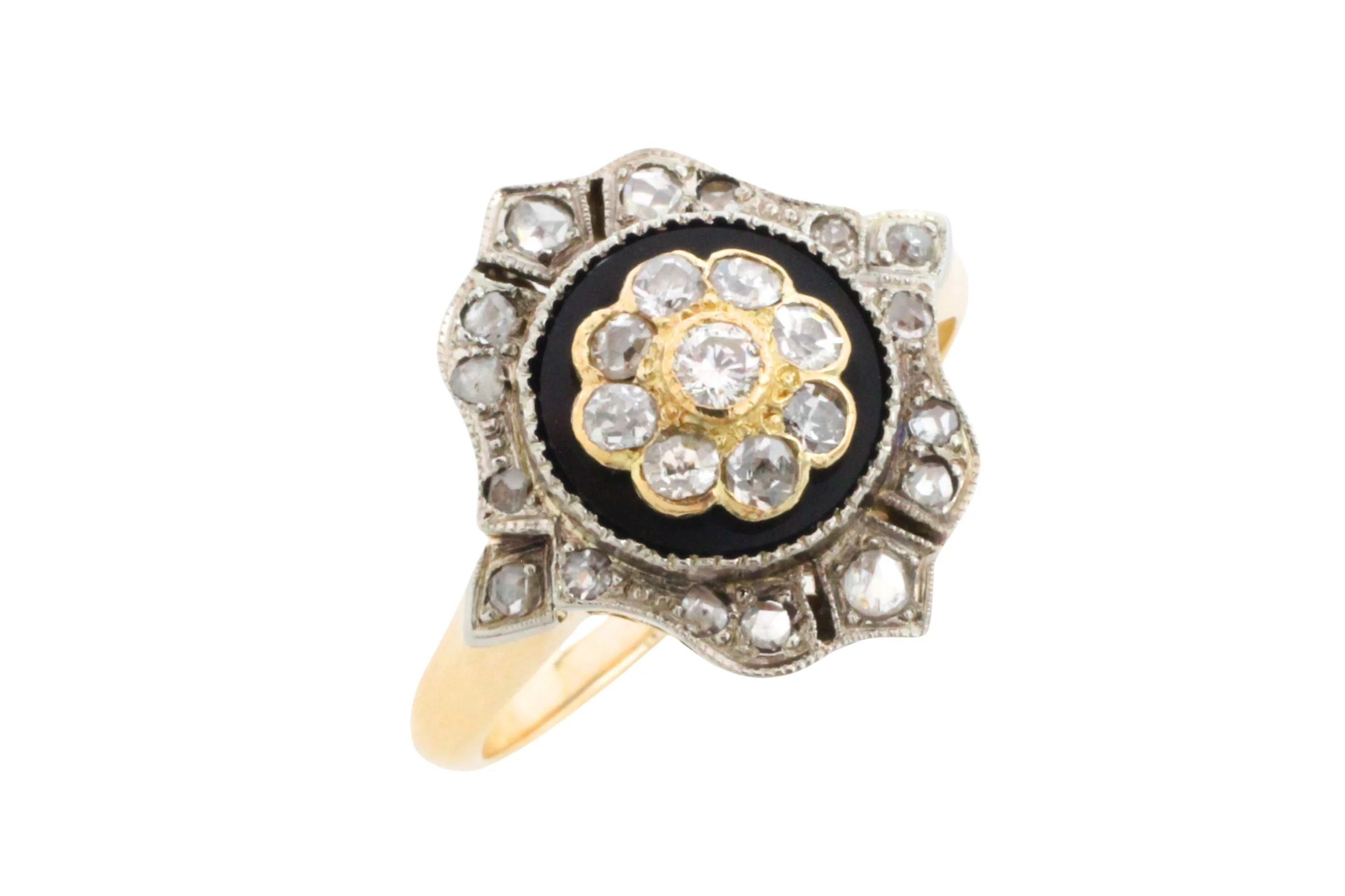 Antique onyx and diamond ring - Image 4