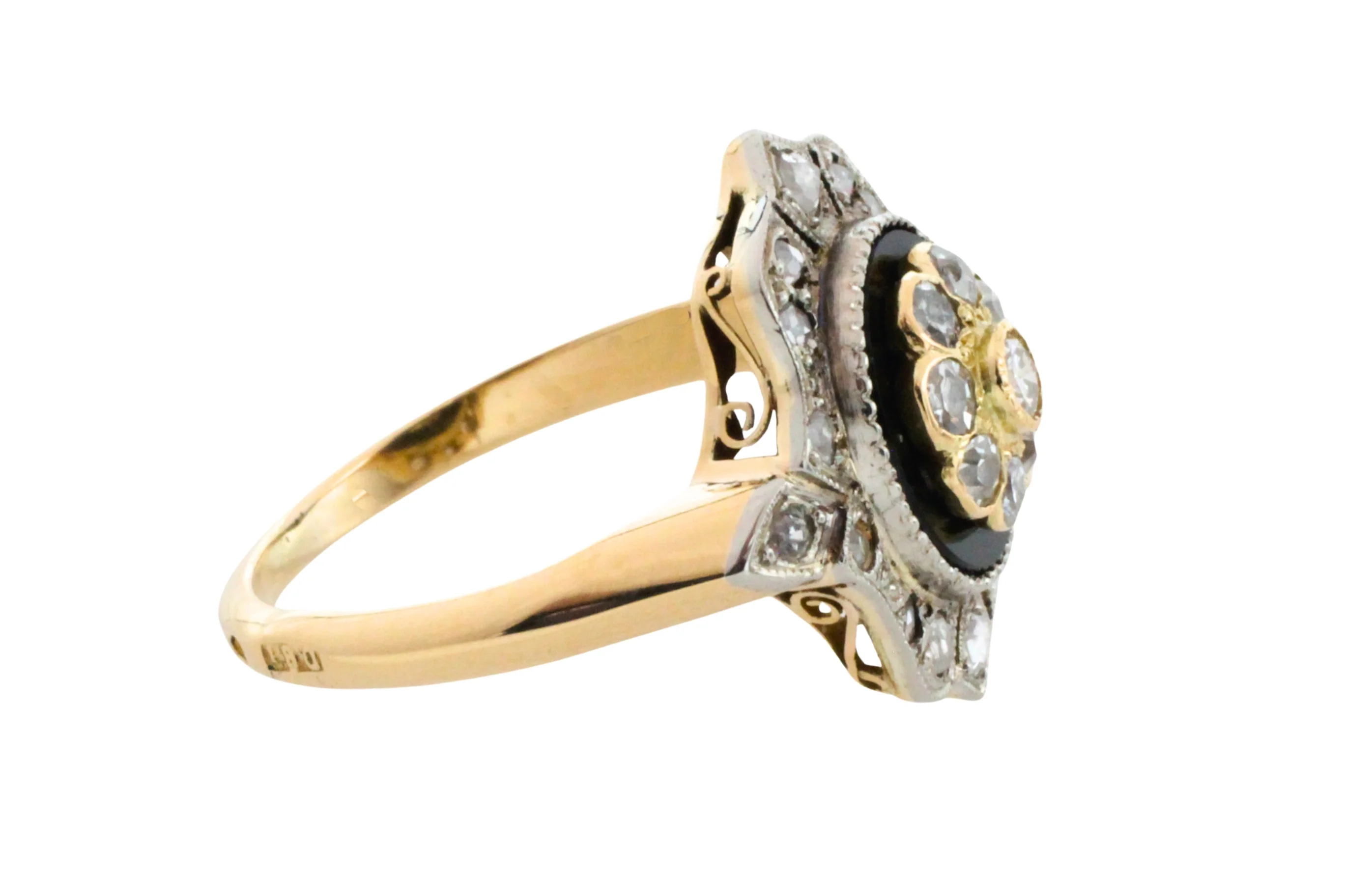 Antique onyx and diamond ring - Image 6