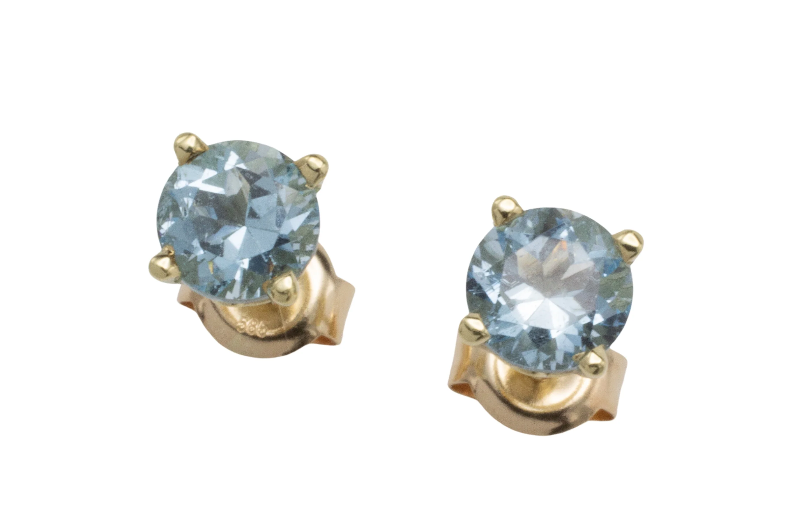 Aquamarine studs in 14 carat gold - Image 5