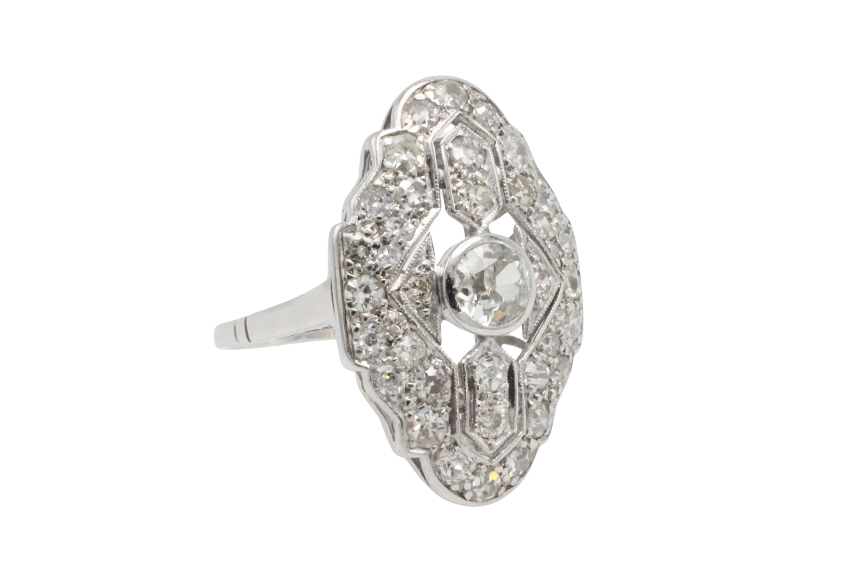 Art Deco diamond ring in white gold - Image 3