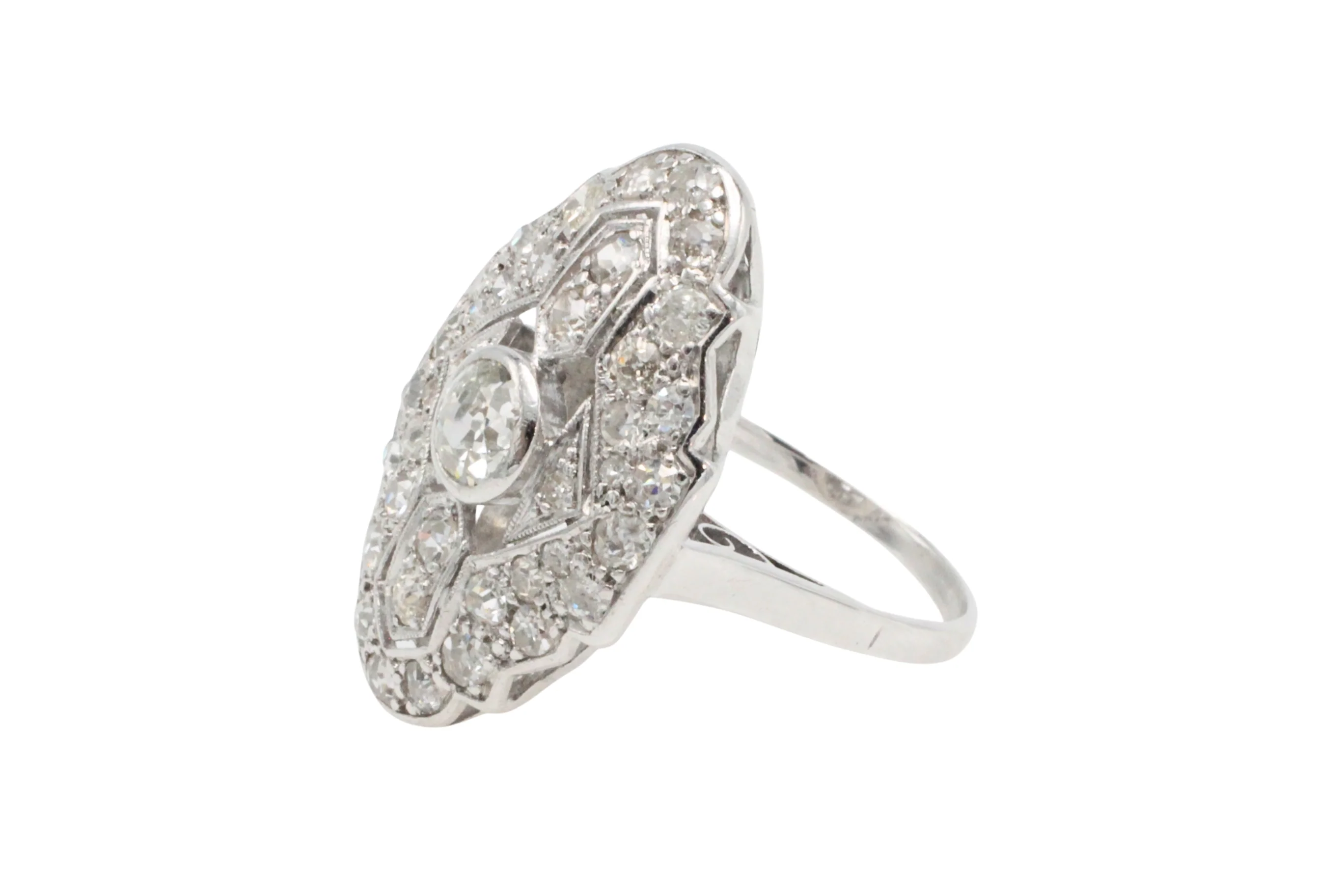 Art Deco diamond ring in white gold - Image 4