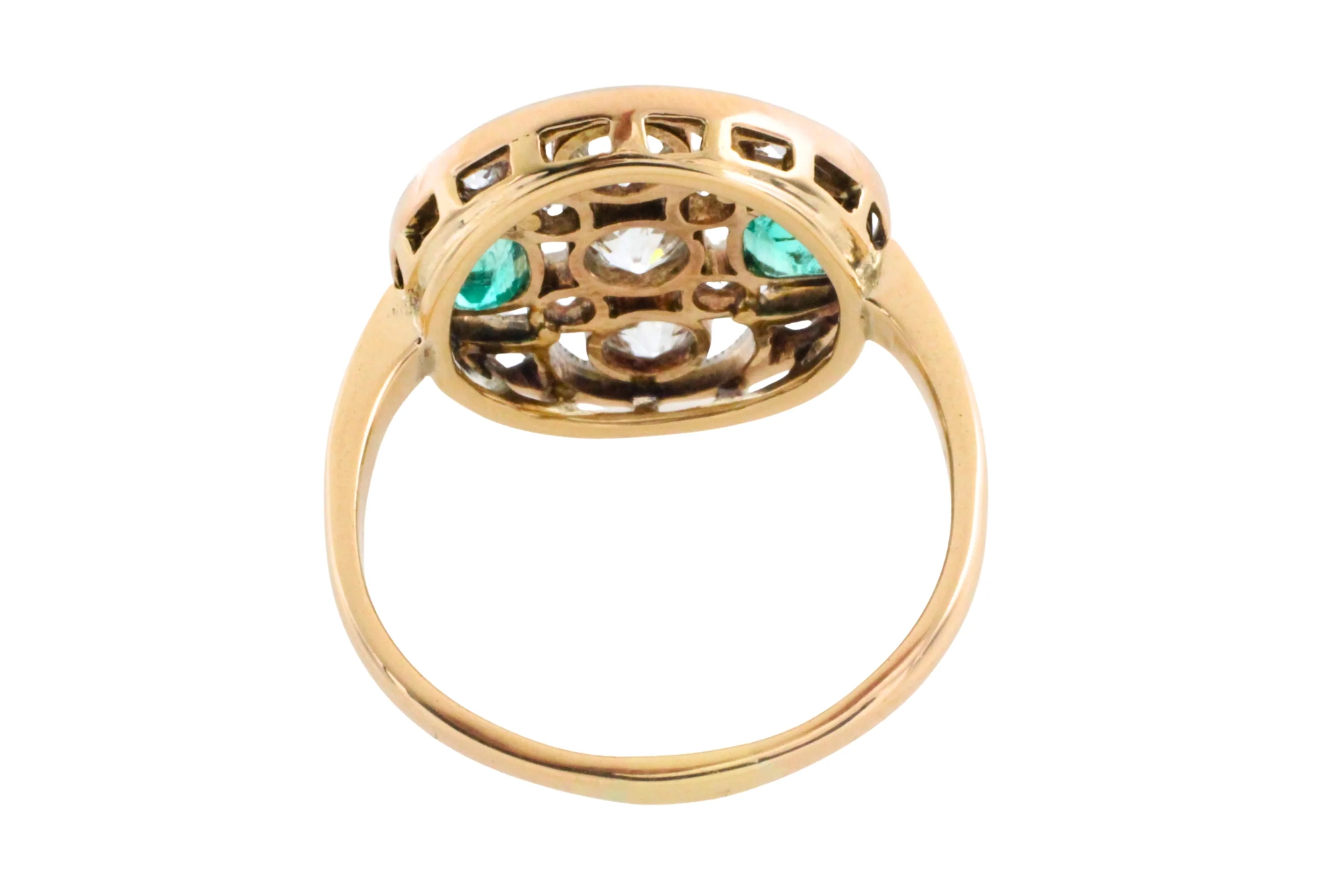 Art Deco old cut diamond and emerald ring - Image 7
