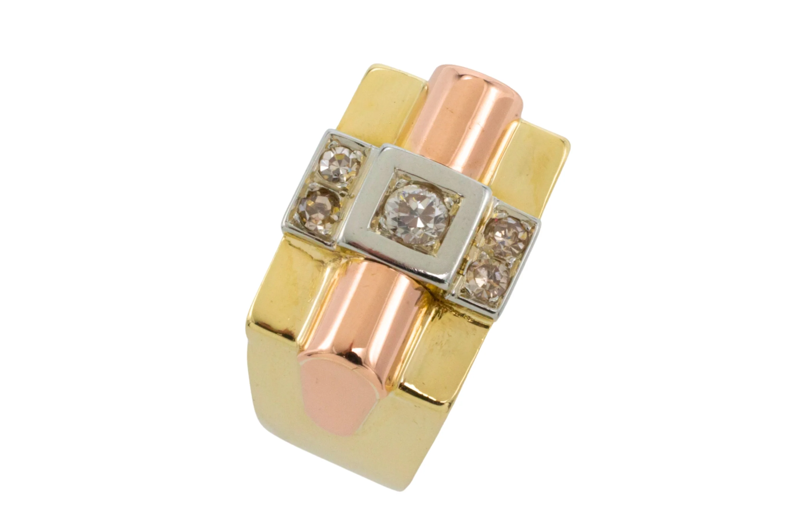 Art Deco tank ring in 18 carat gold