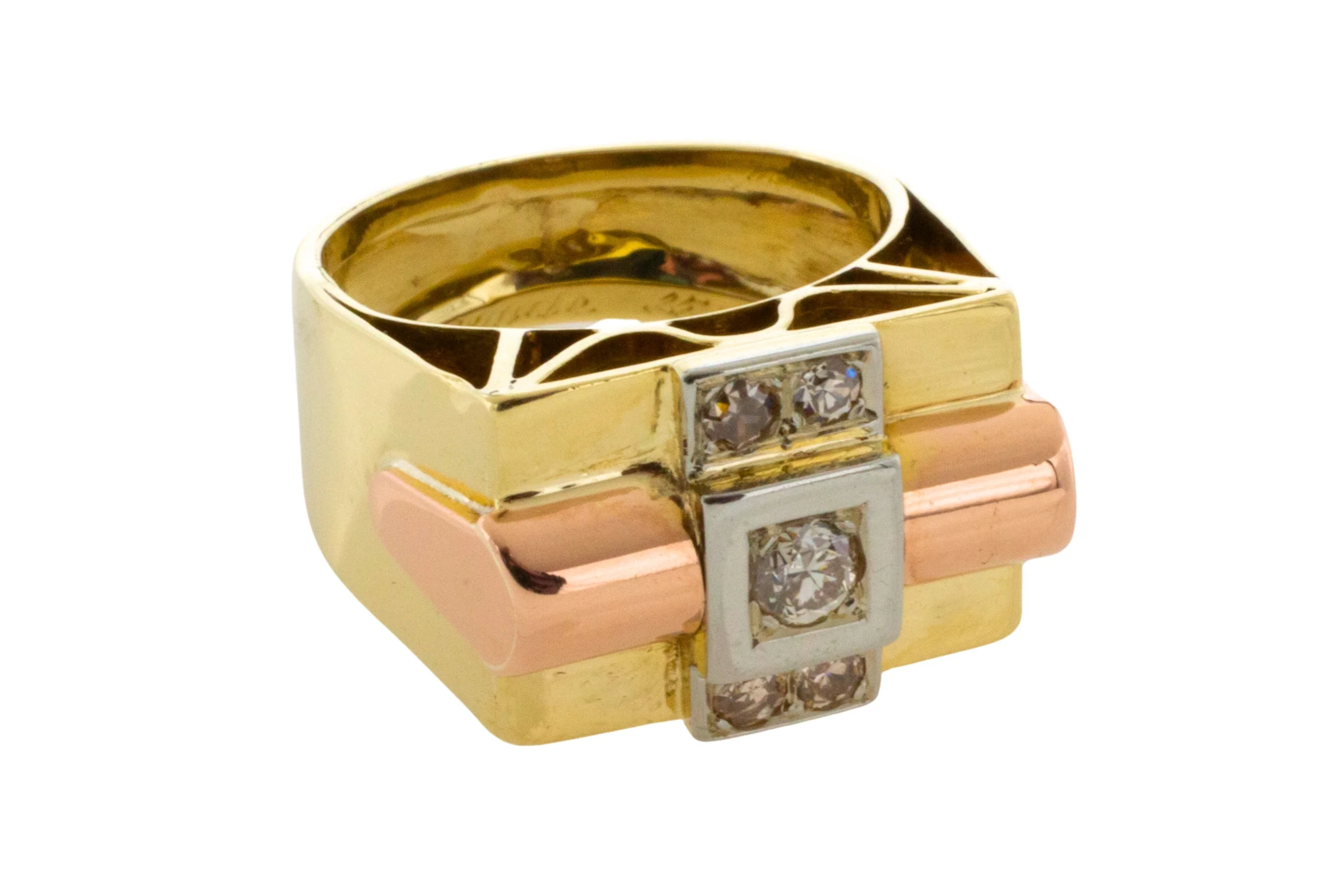 Art Deco tank ring in 18 carat gold - Image 2