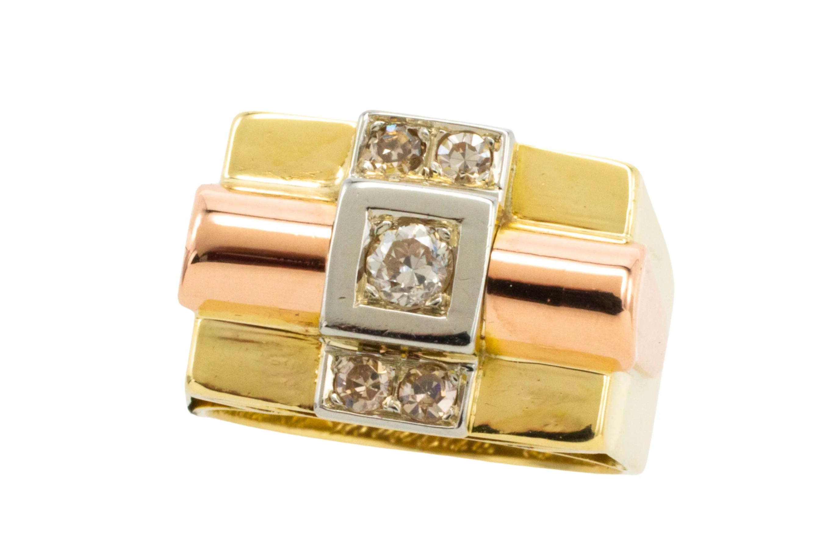 Art Deco tank ring in 18 carat gold - Image 3