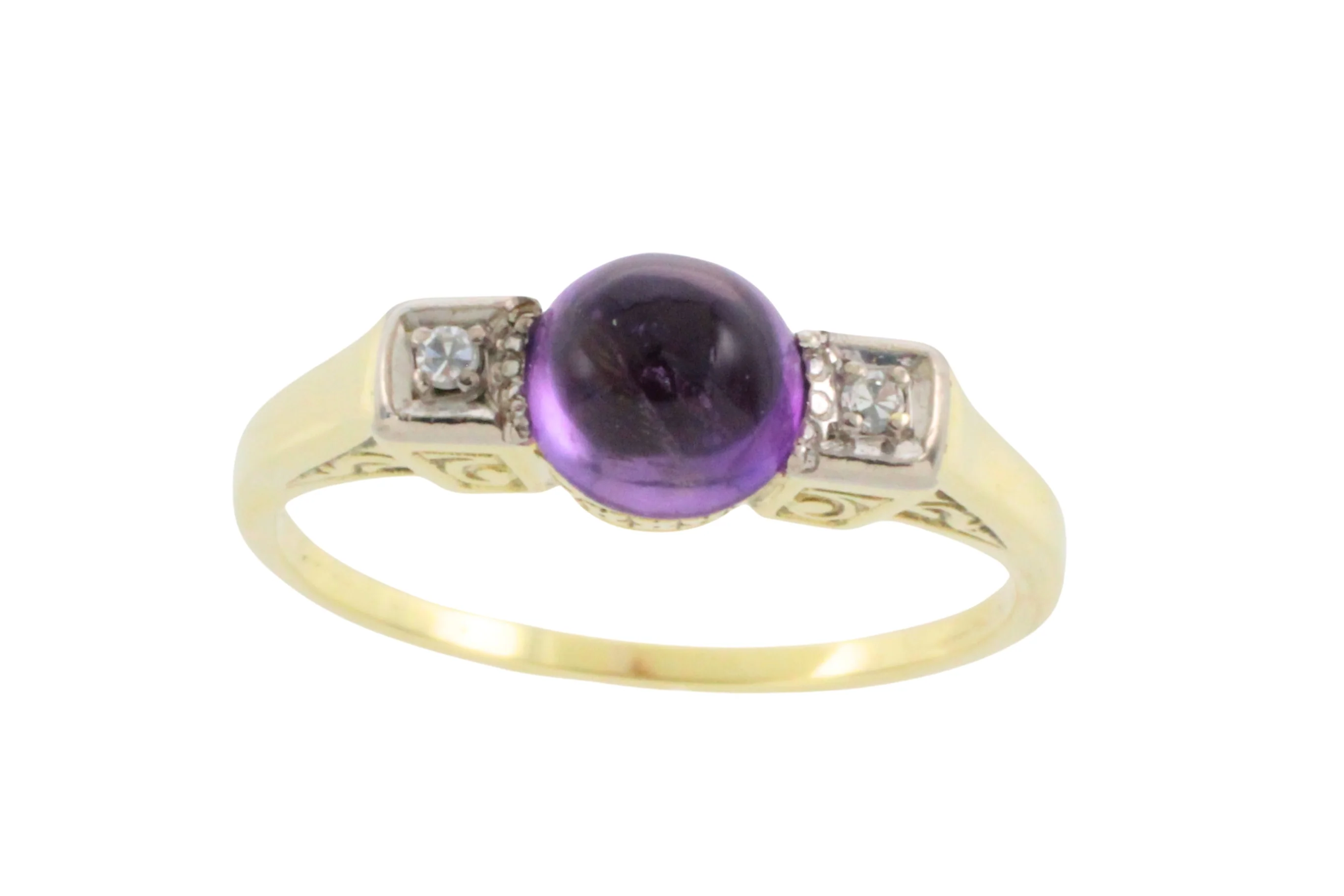 Cabochon amethyst ring with diamonds - Image 5
