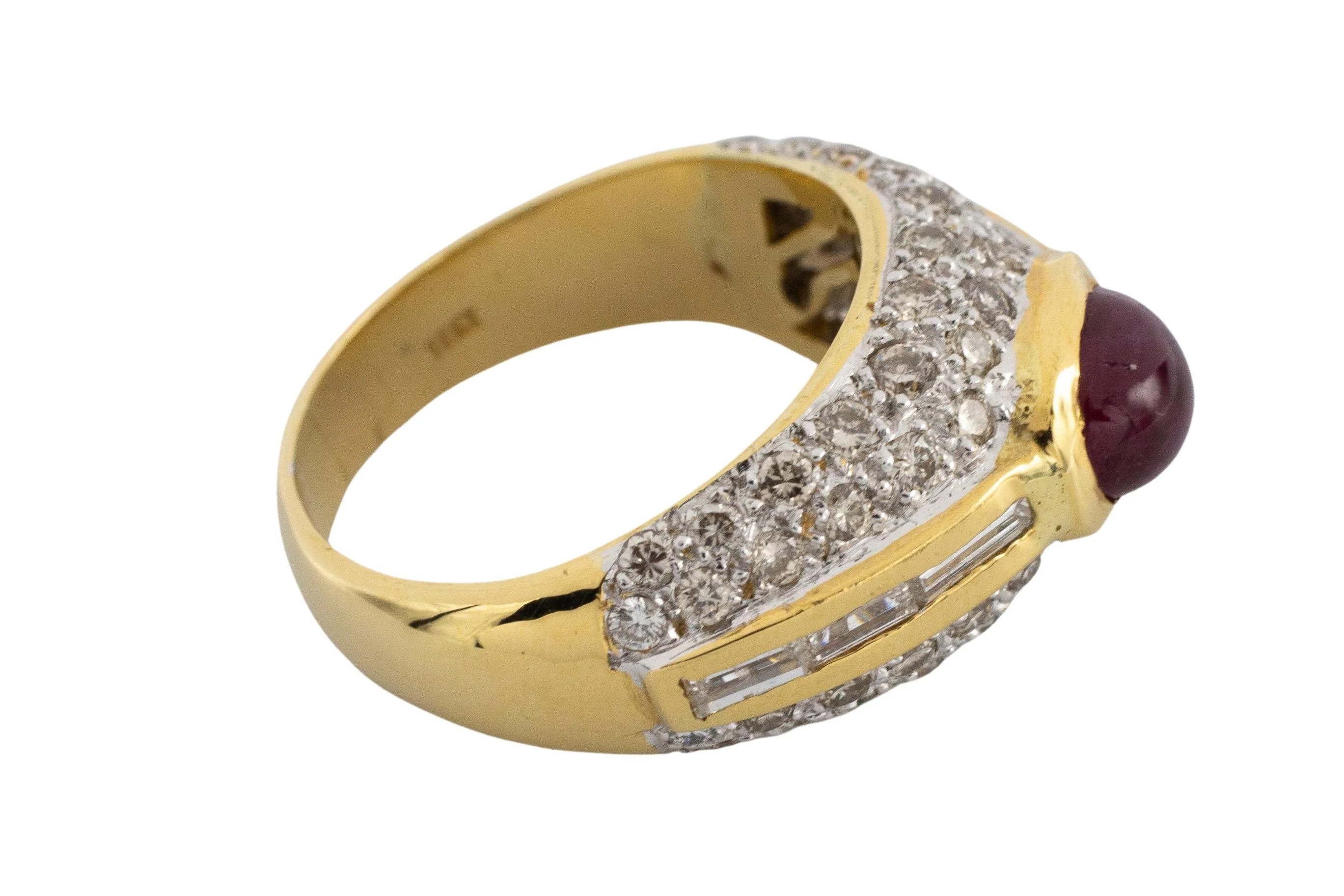 Cabochon ruby and diamond ring - Image 2