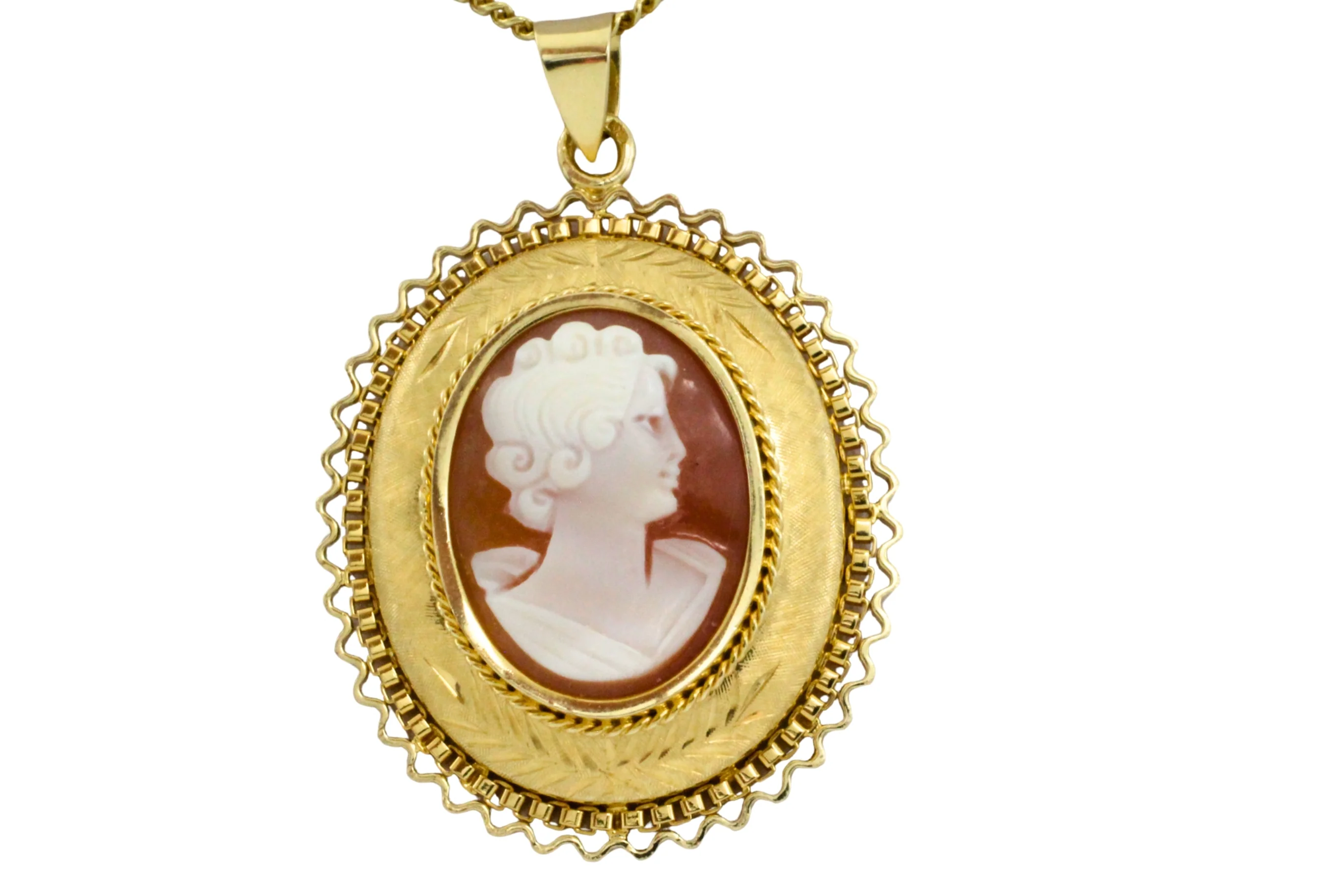 Cameo pendant in 14 carat gold - Image 3