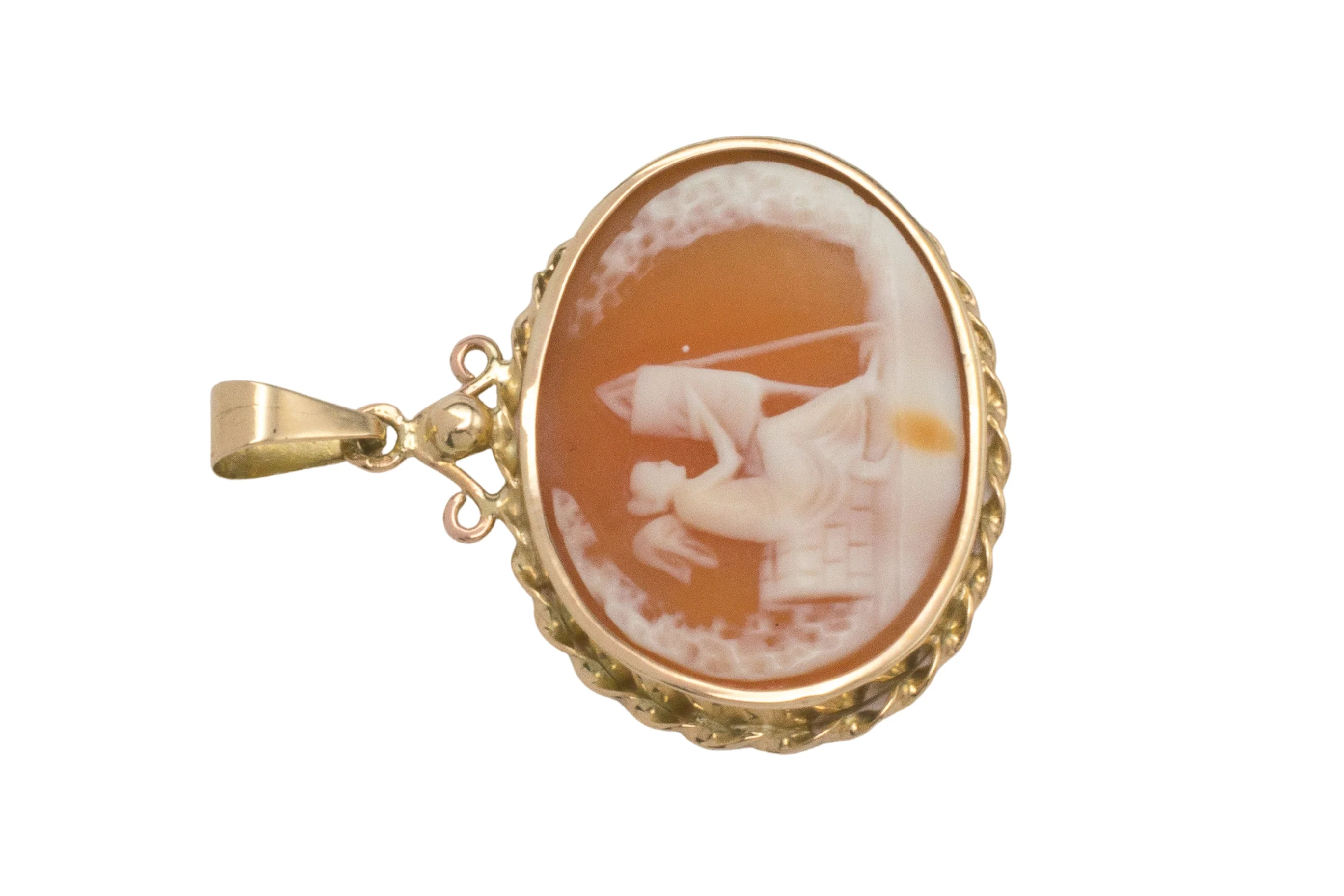 Cameo pendant in 14 carat gold - Image 3