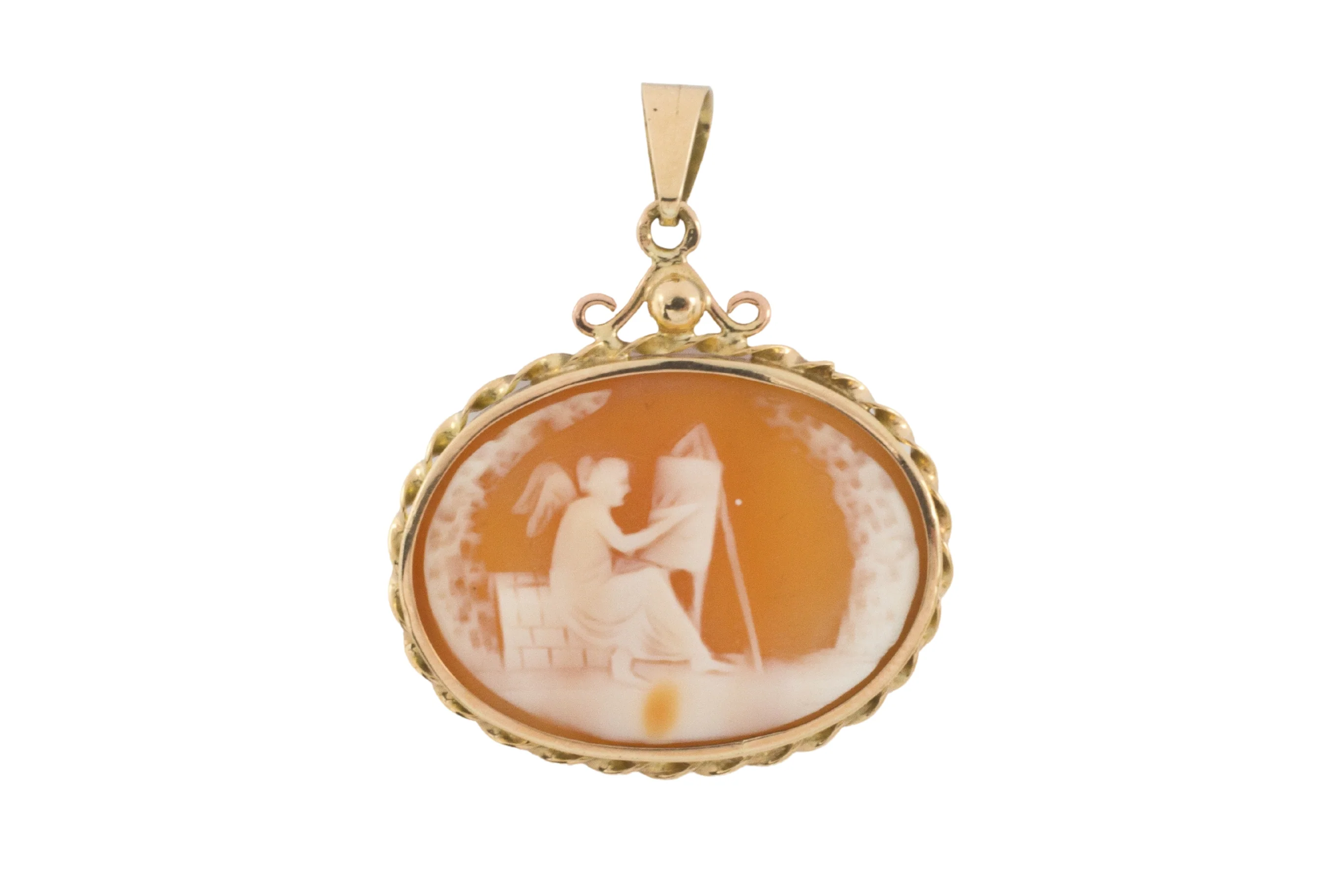 Cameo pendant in 14 carat gold - Image 5