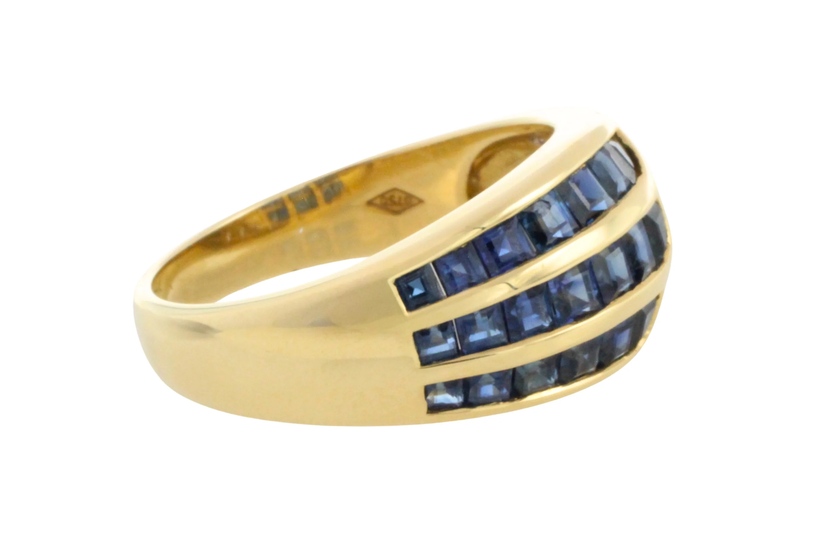 Carre sapphire and diamond ring in 18 carat gold - Image 3