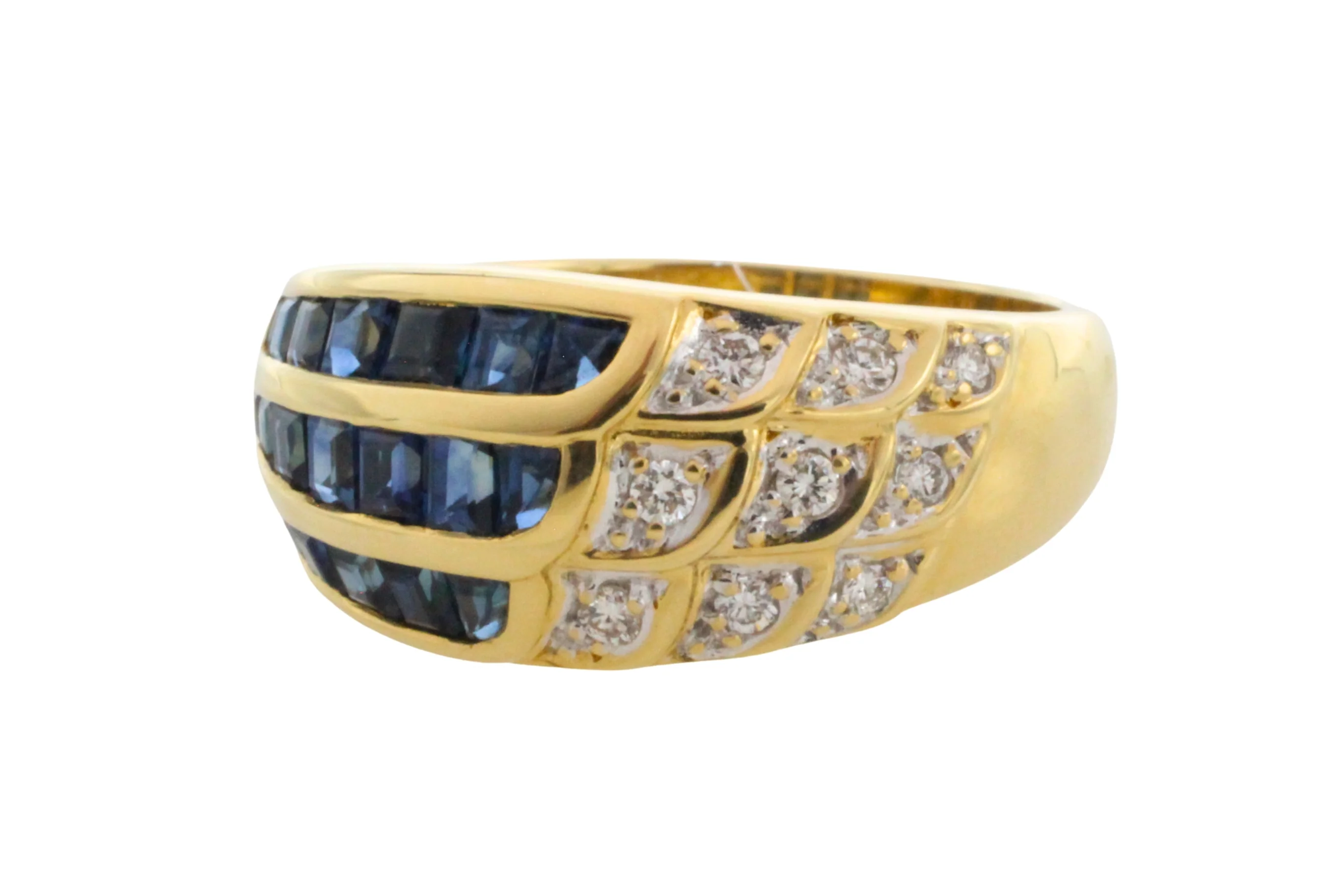 Carre sapphire and diamond ring in 18 carat gold - Image 4