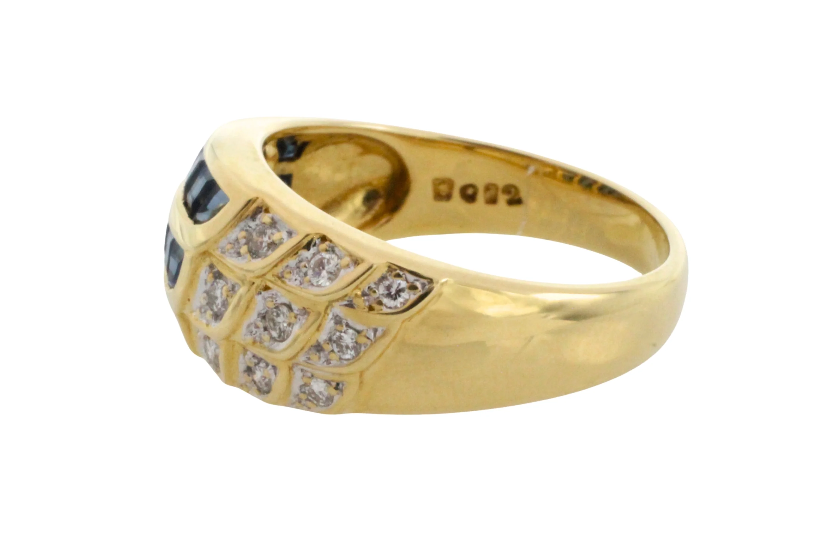 Carre sapphire and diamond ring in 18 carat gold - Image 5