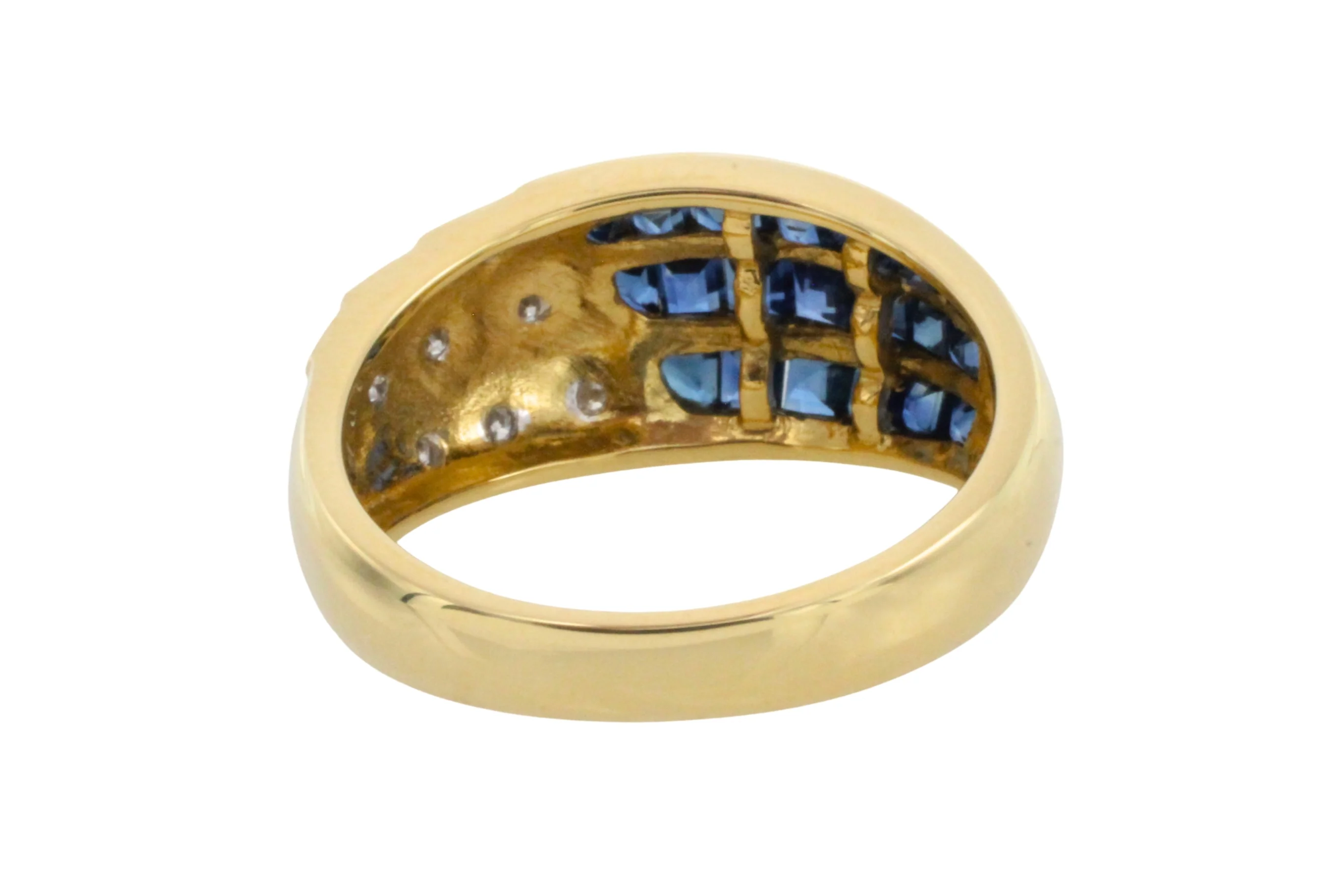 Carre sapphire and diamond ring in 18 carat gold - Image 7