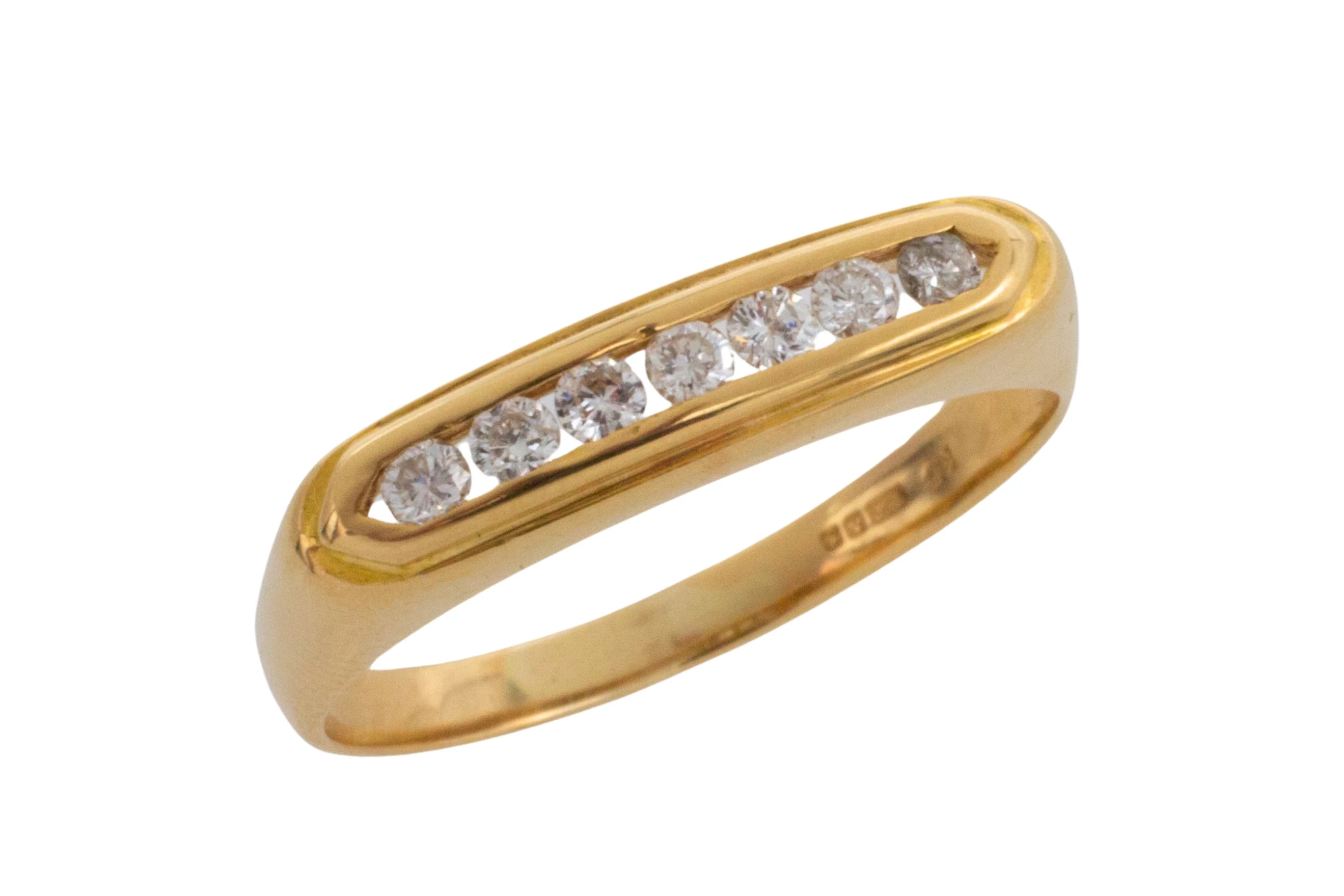 Channel set diamond ring