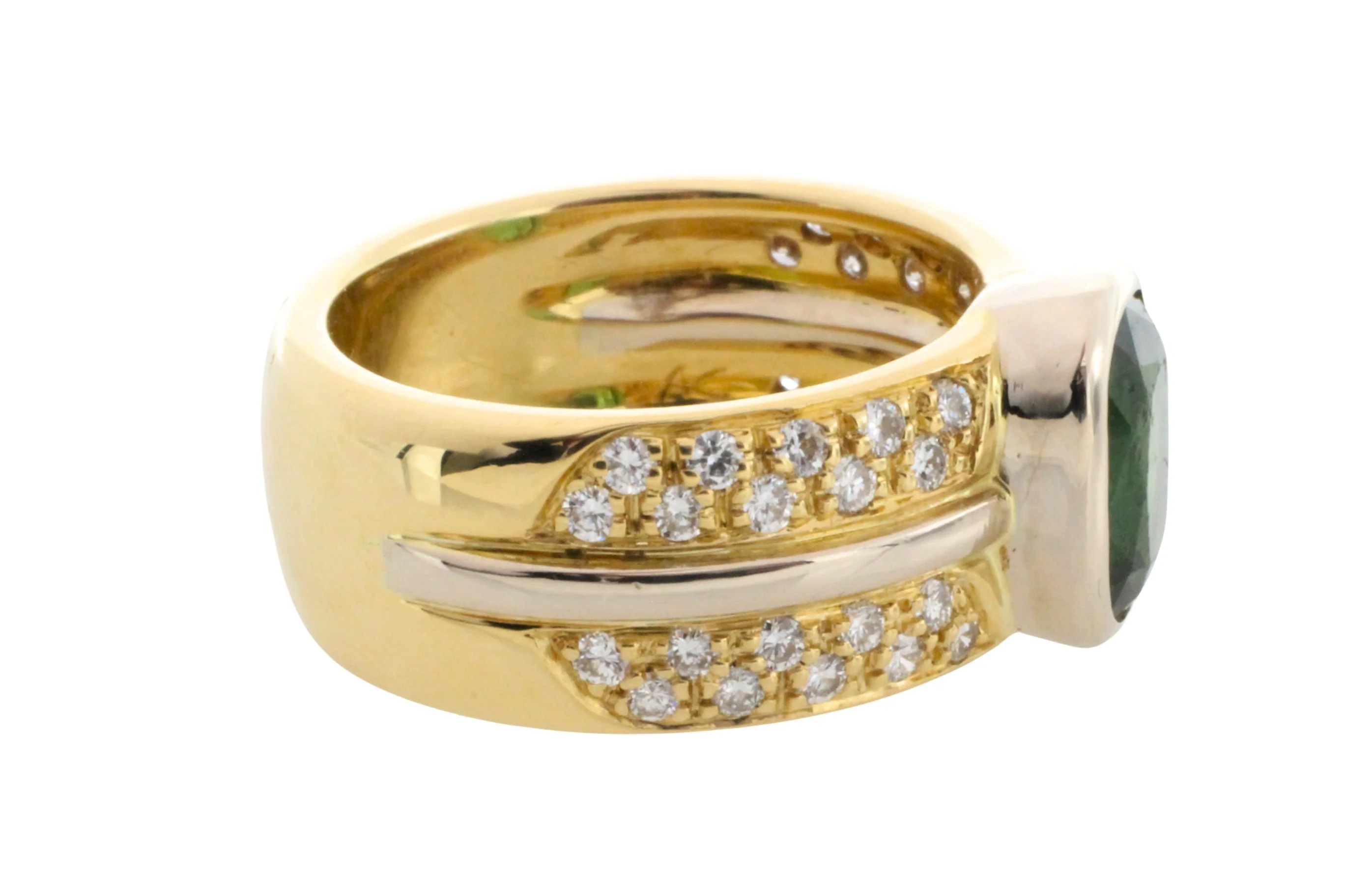 Chrome diopside and diamond ring in 18 carat gold - Image 6