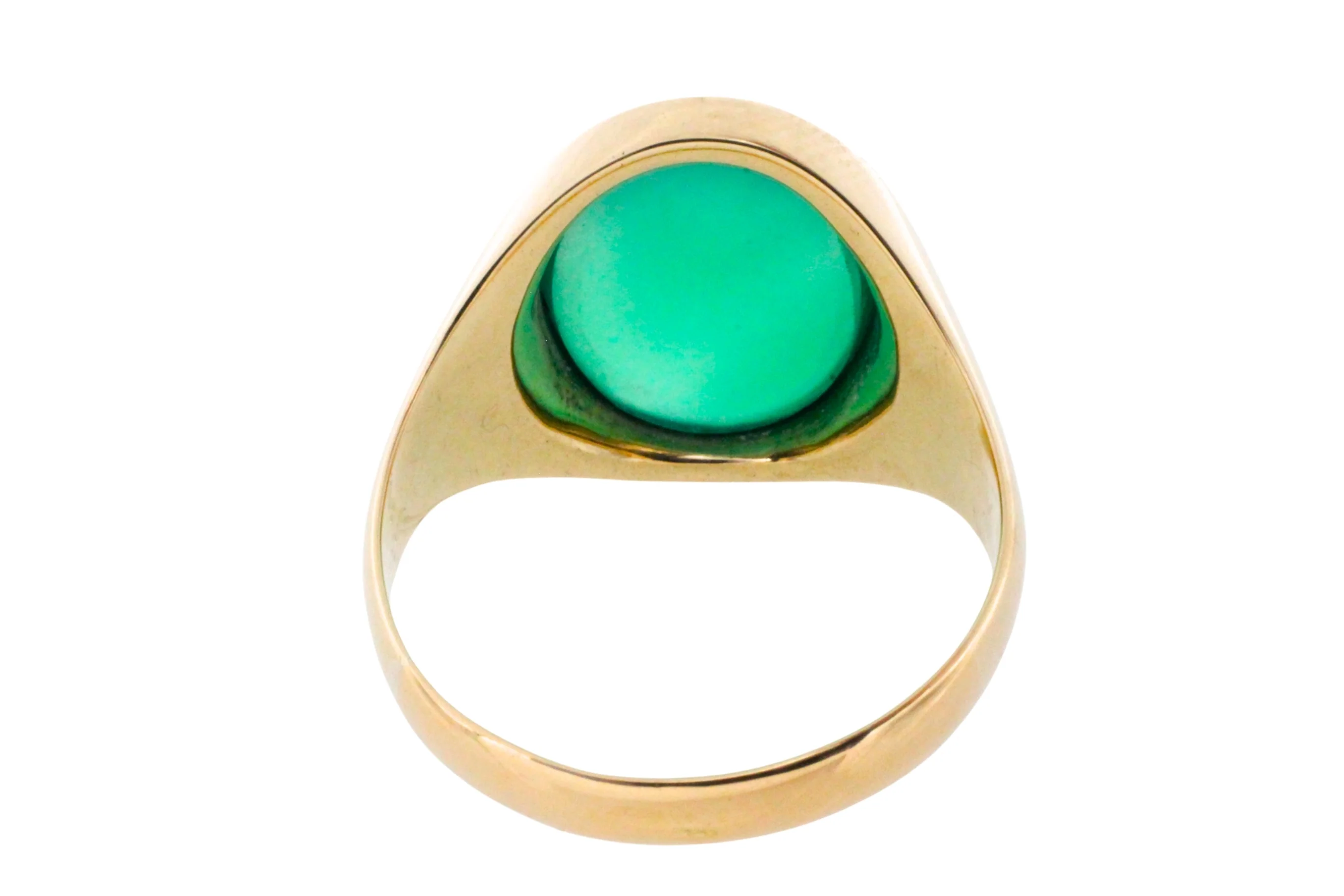 Chrysoprase signet ring in 14 carat gold - Image 5