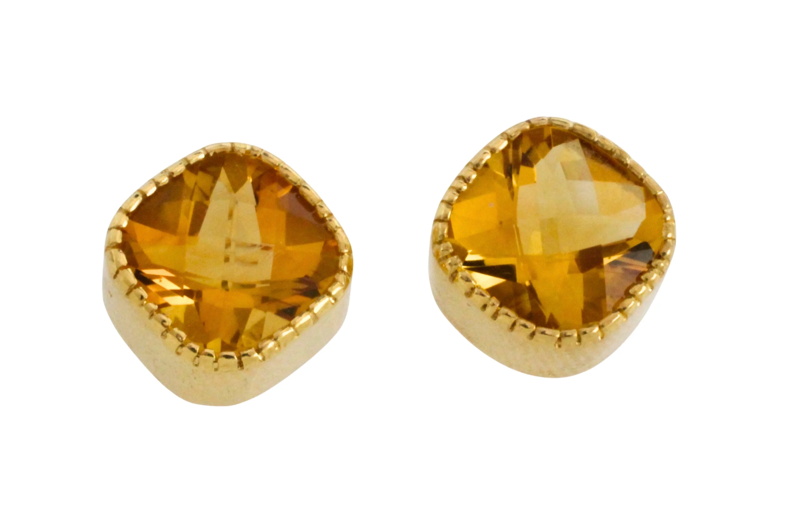 Citrine earrings in 18 carat gold