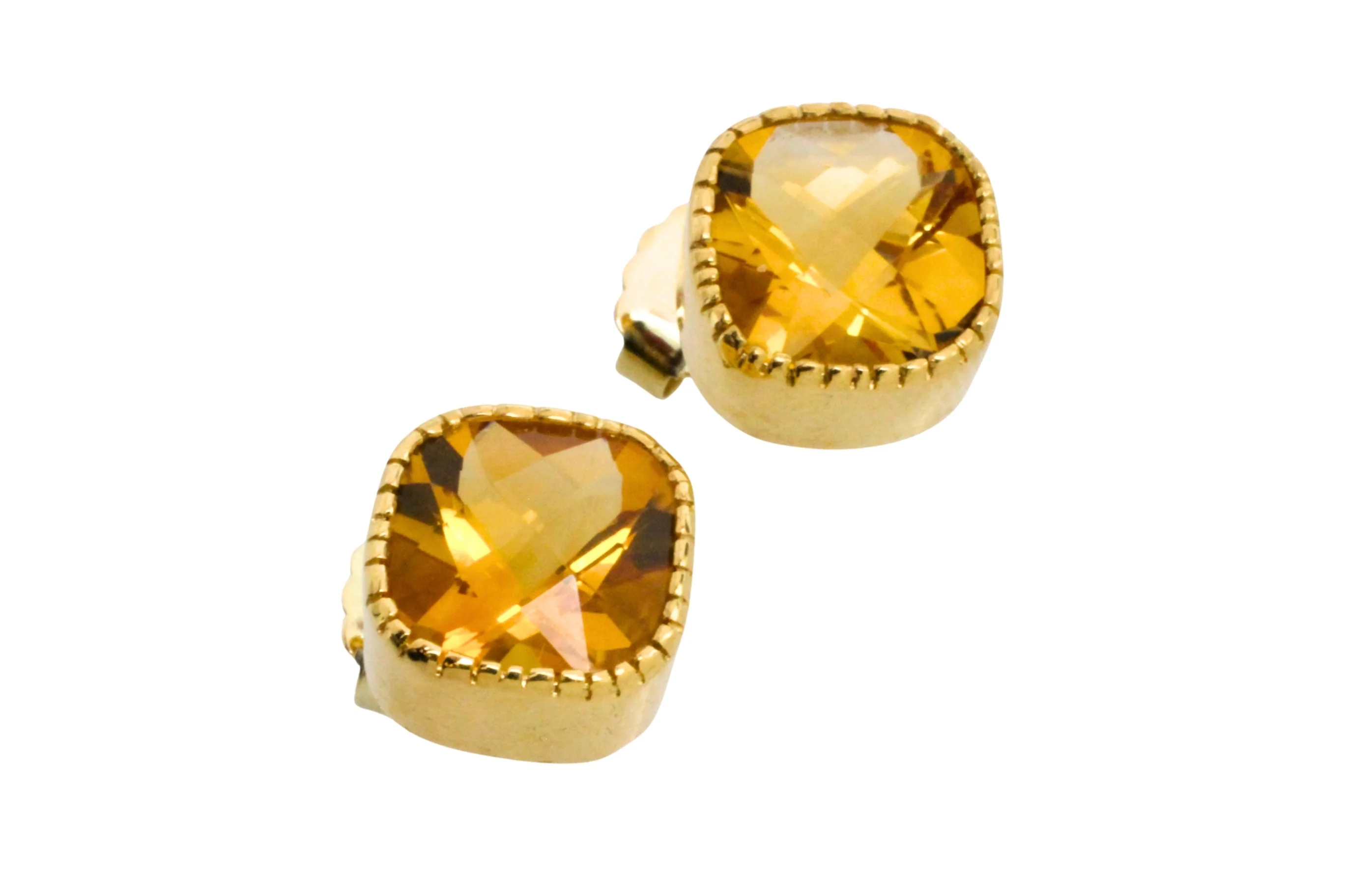 Citrine earrings in 18 carat gold - Image 2