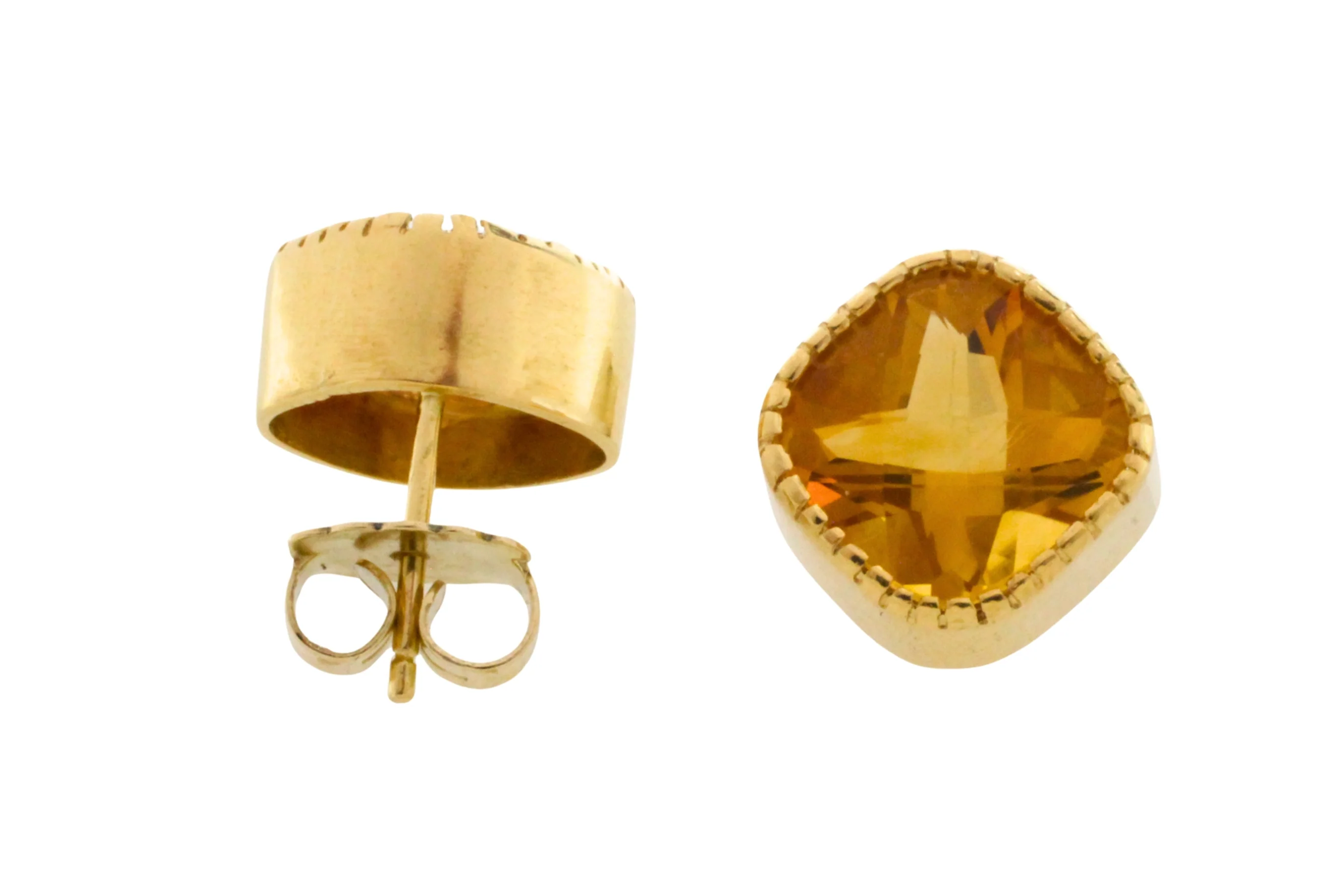 Citrine earrings in 18 carat gold - Image 3