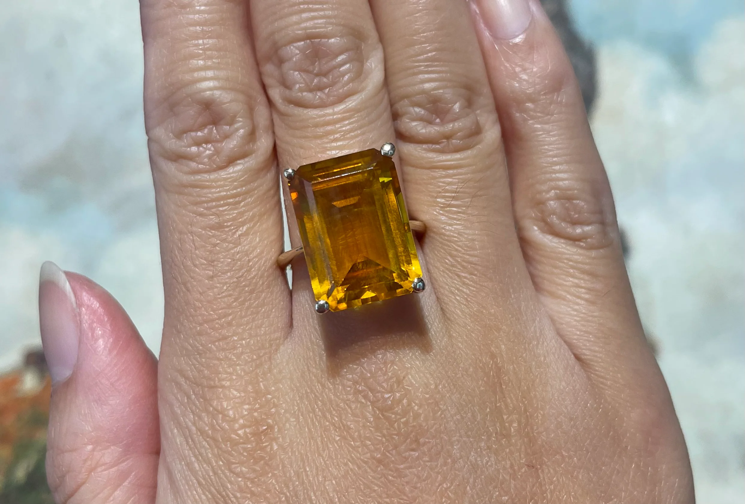 Citrine ring in 14 carat gold - Image 7