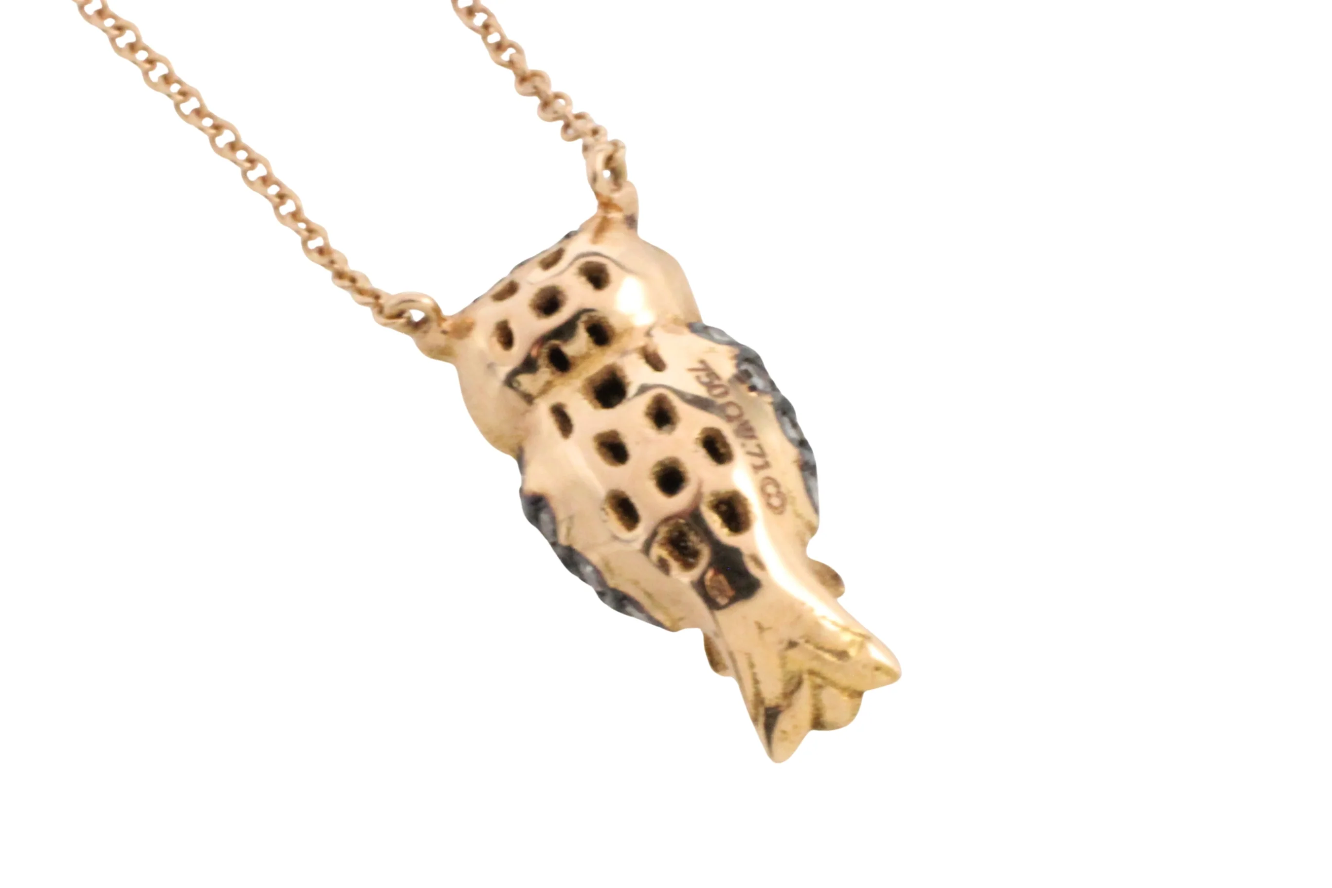 Diamond owl pendant in 18 carat rose gold - Image 5