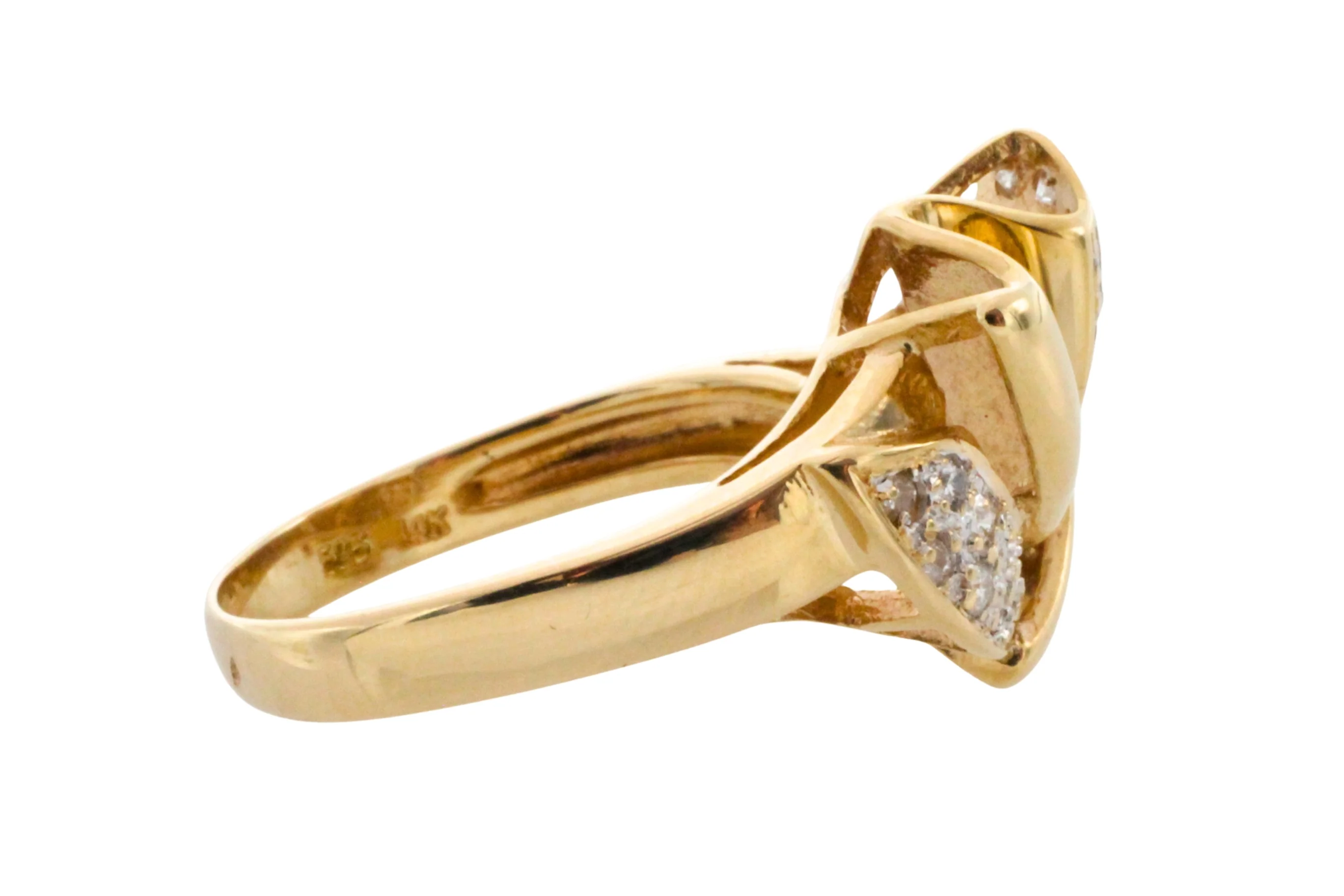 Diamond bow ring in 14 carat gold - Image 5