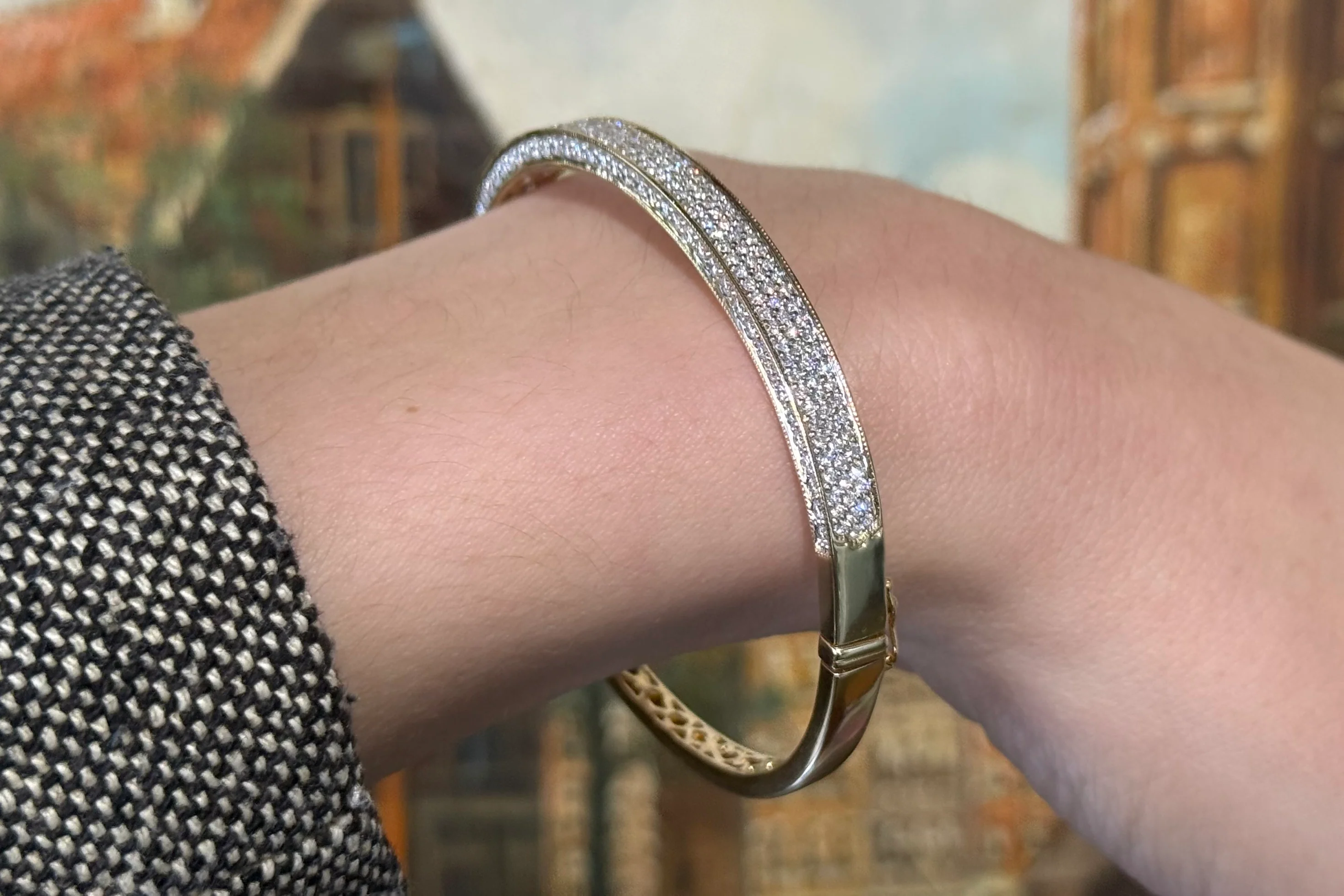 Diamond bracelet in 14 carat gold - Image 9