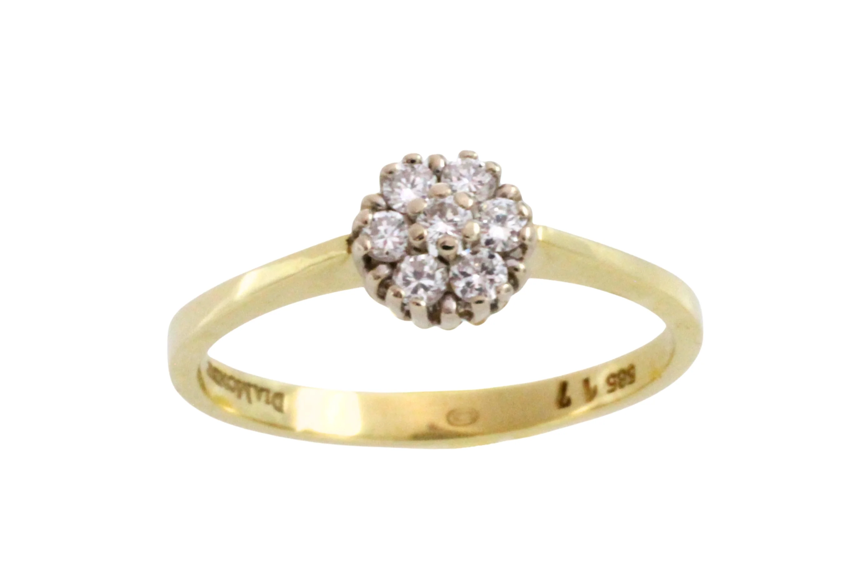 Diamond cluster ring in 14 carat gold - Image 2