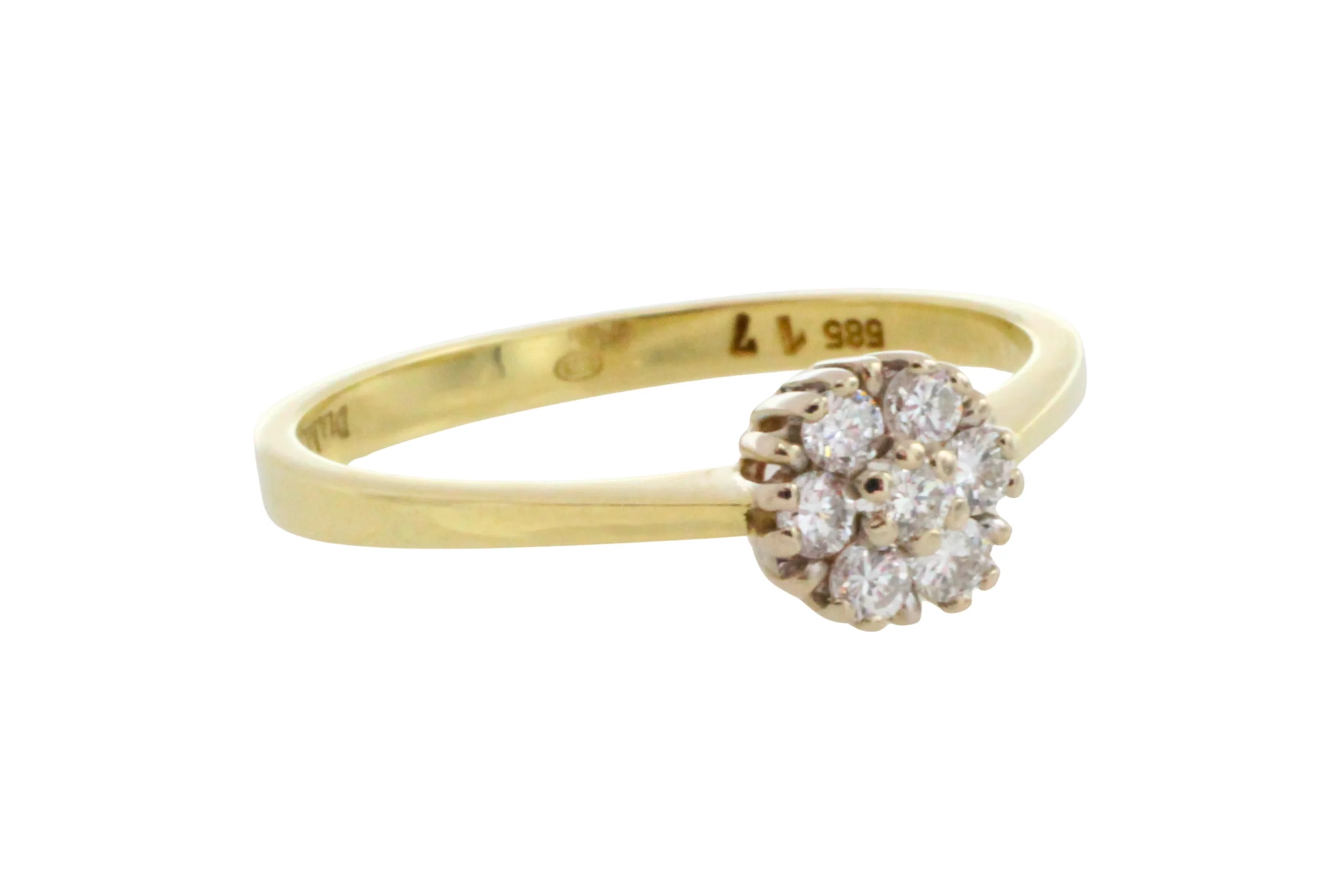 Diamond cluster ring in 14 carat gold - Image 3