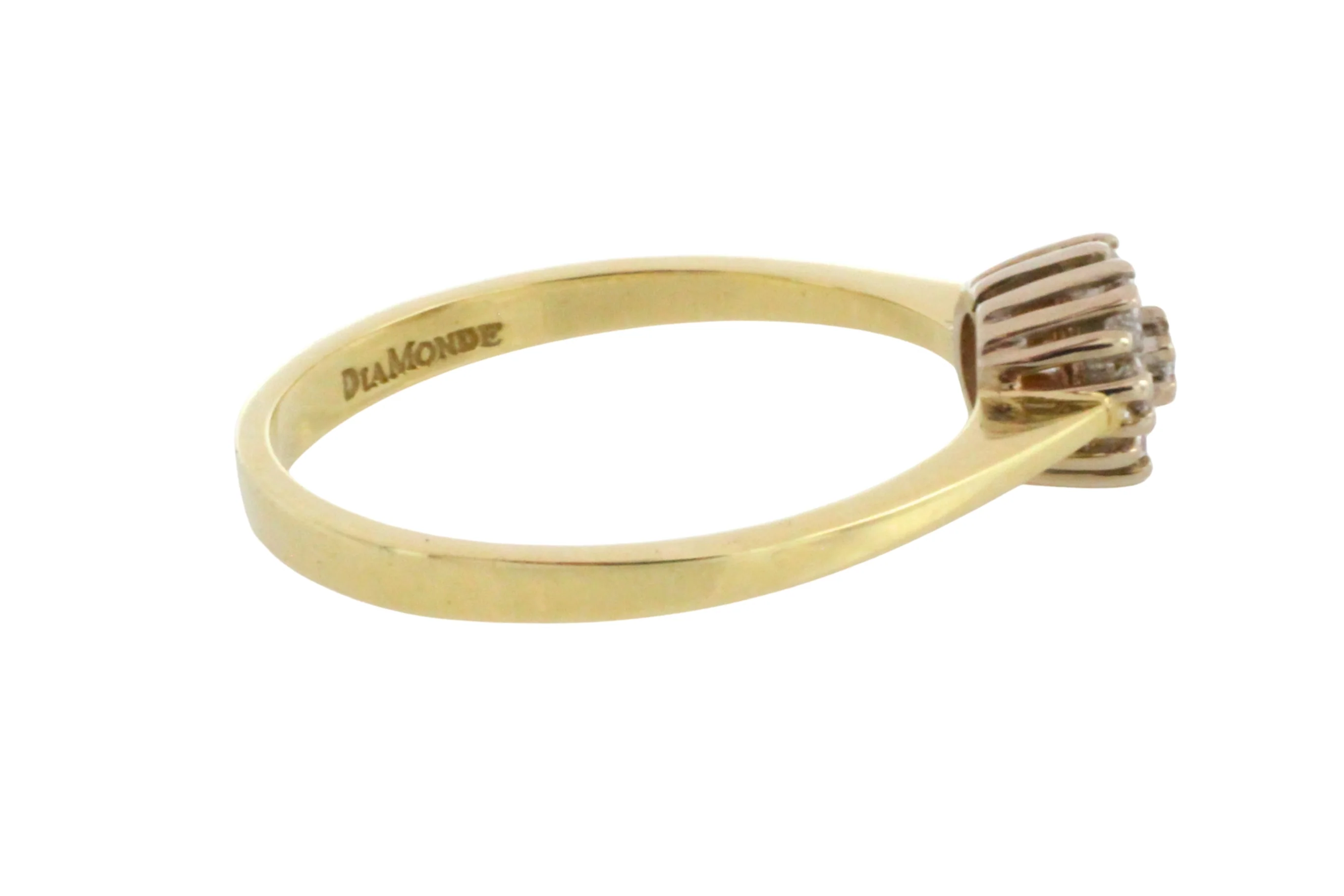 Diamond cluster ring in 14 carat gold - Image 4