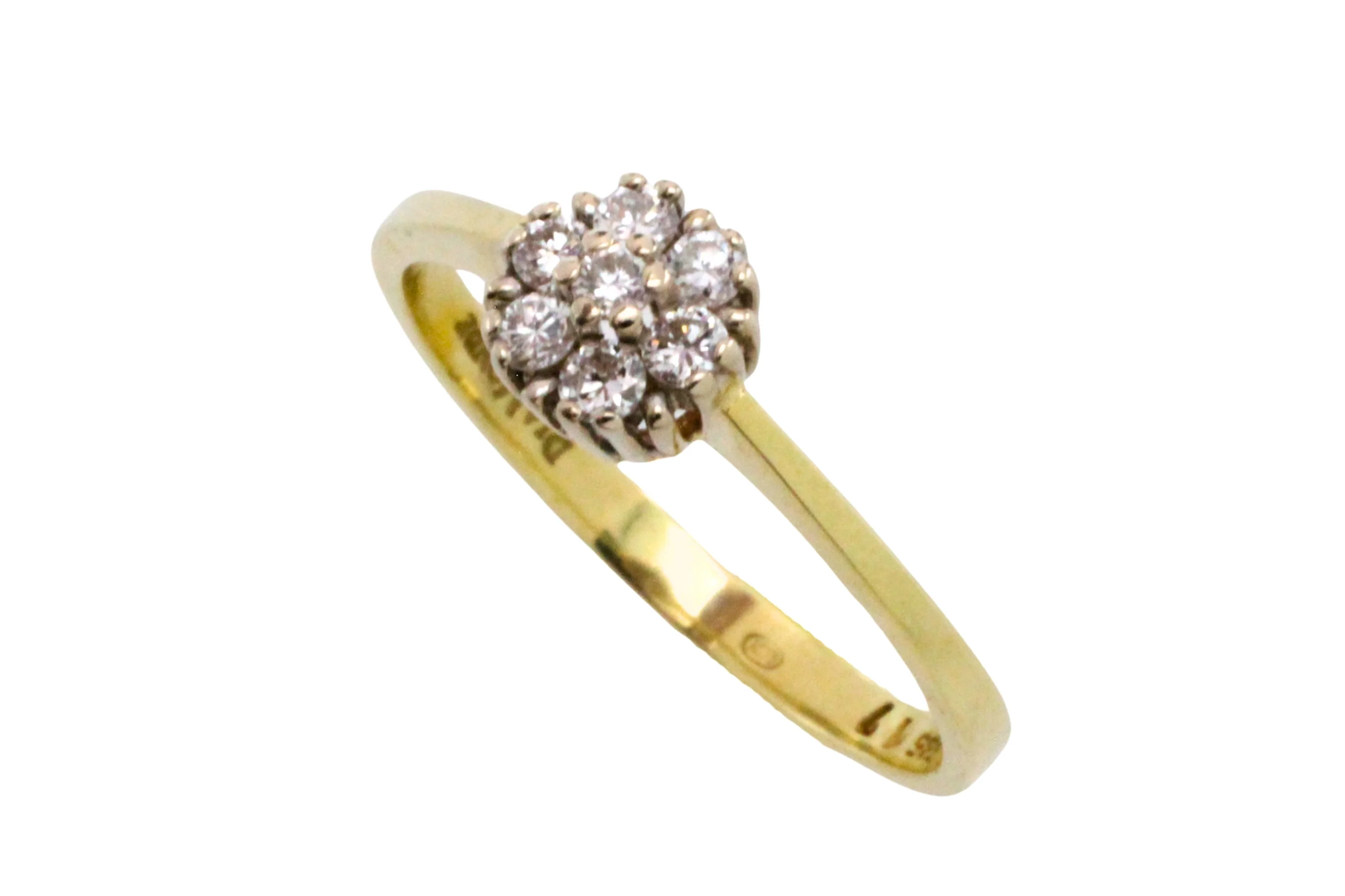Diamond cluster ring in 14 carat gold - Image 5