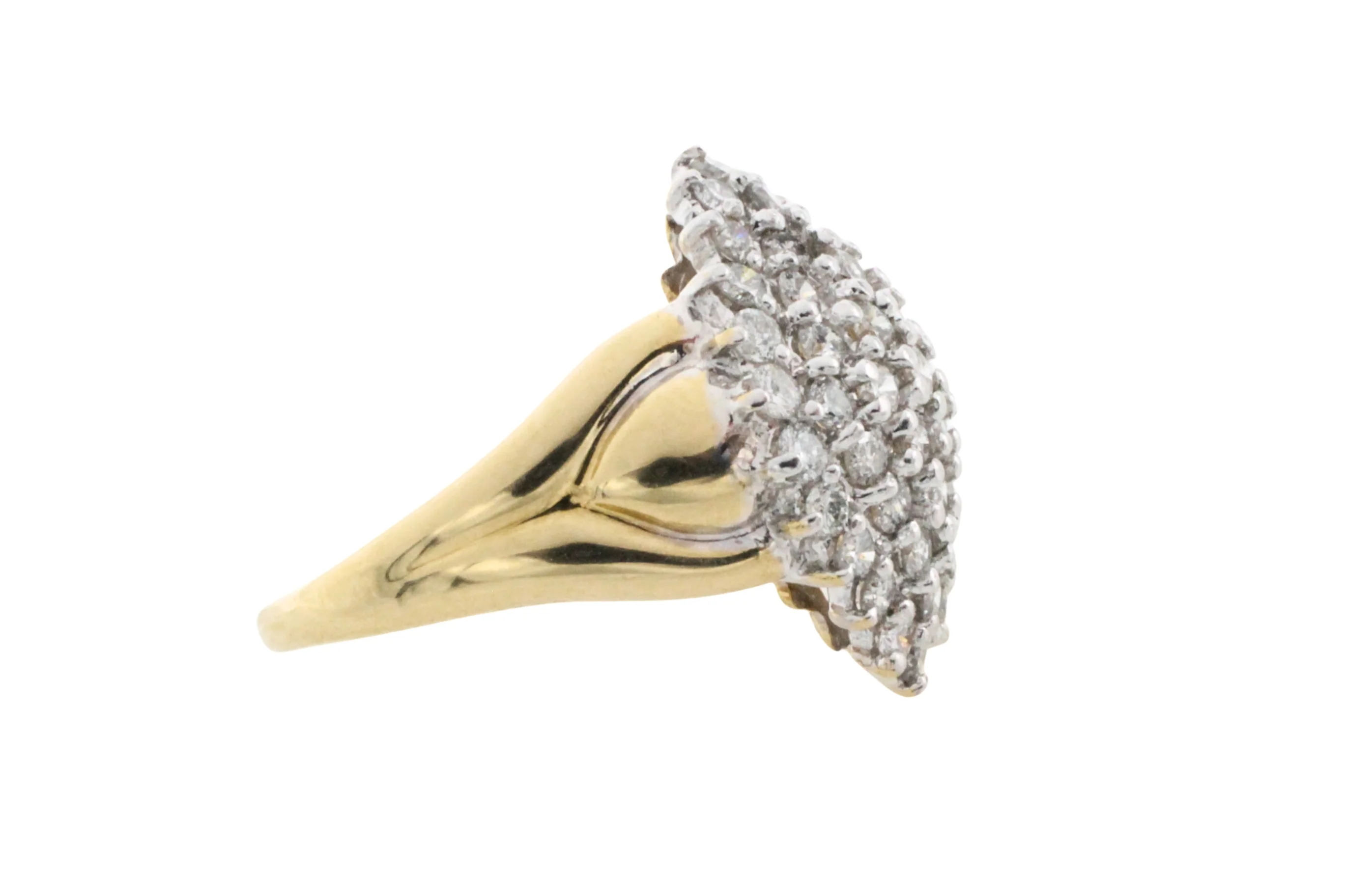 Diamond navette cluster ring in 18 carat gold - Image 3