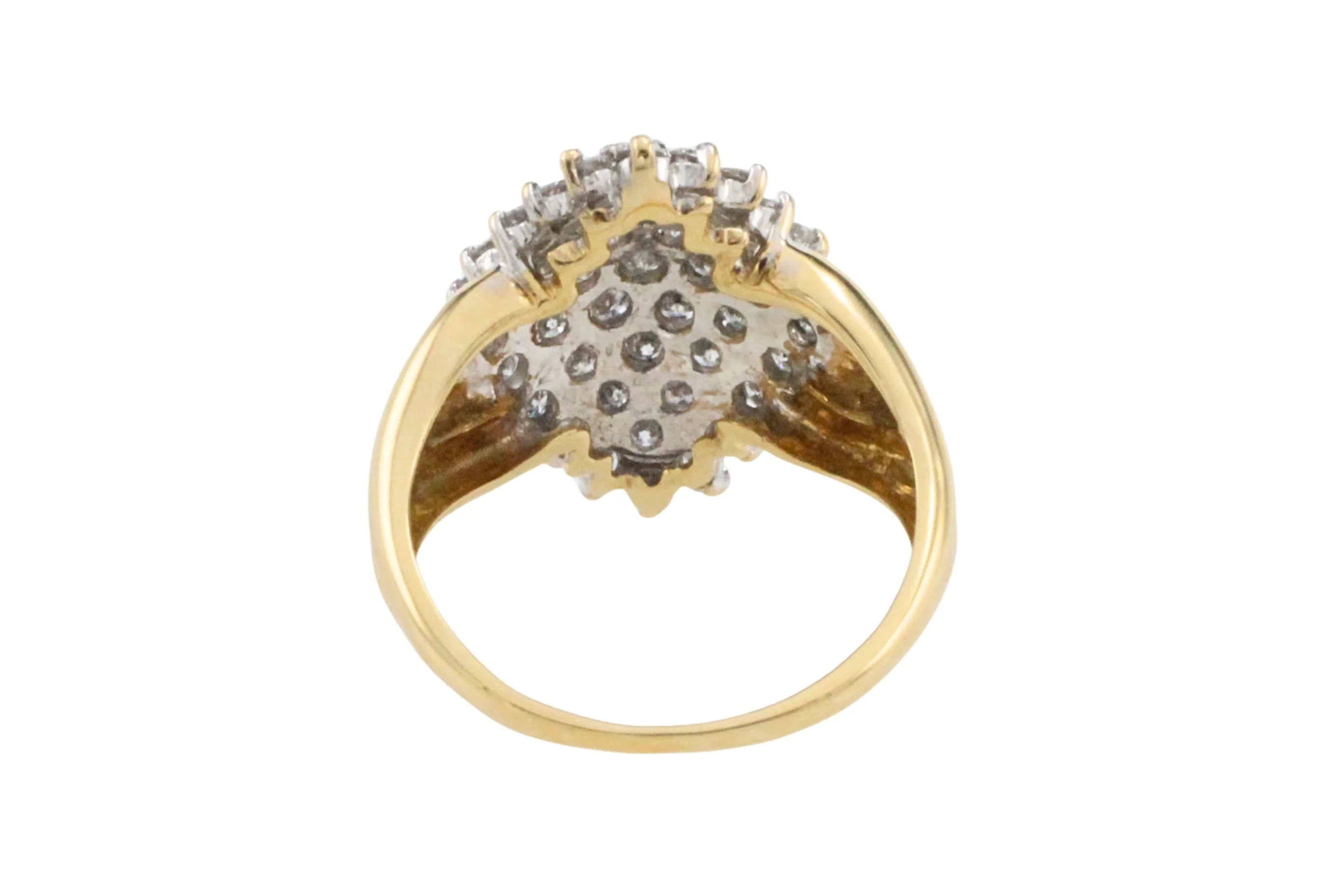 Diamond navette cluster ring in 18 carat gold - Image 6