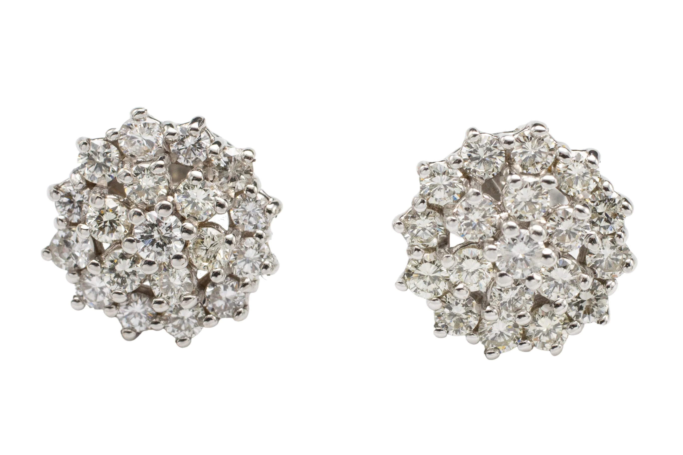 Diamond cluster studs in 18 carat gold - Image 3