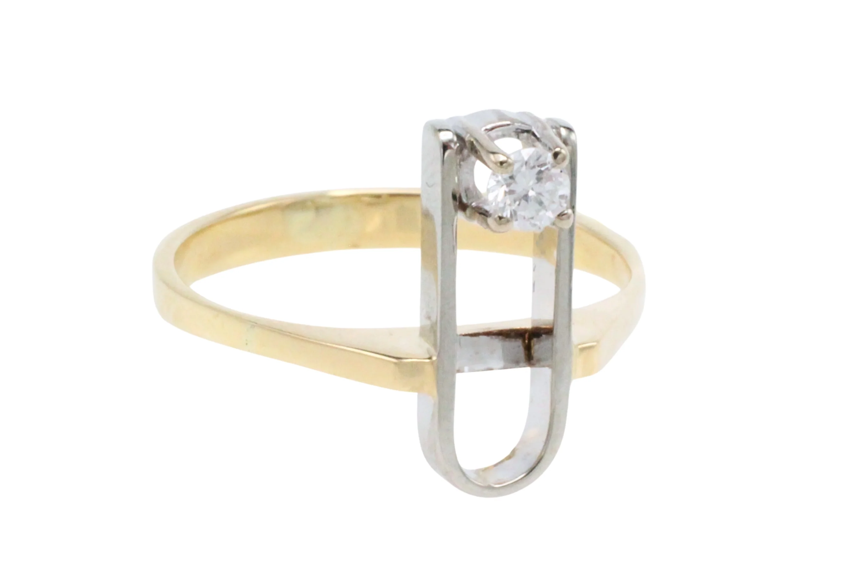 Diamond ring in yellow and white gold - Image 3